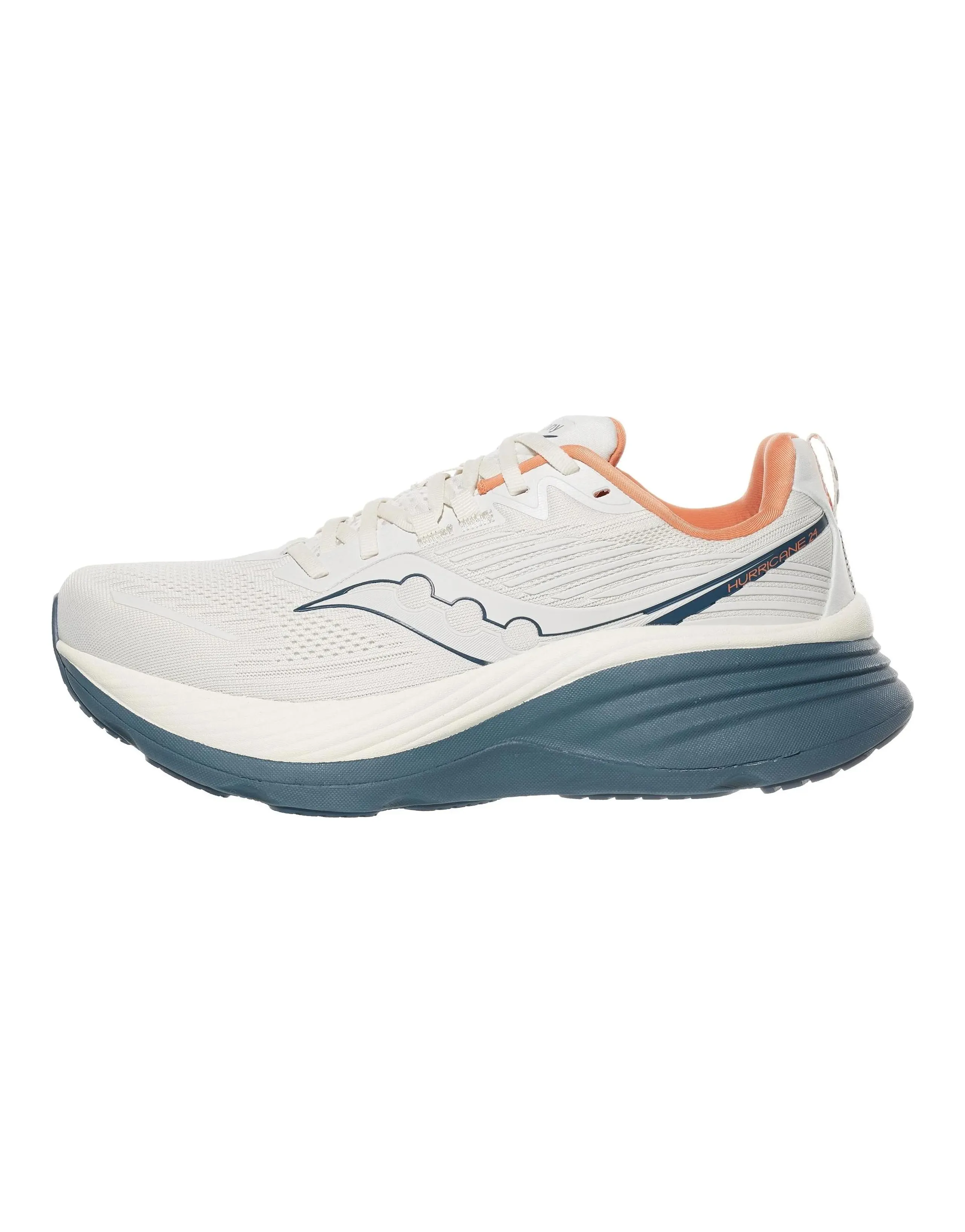 Saucony Hurricane 24 Comfort Durable Supportive Low-Top Training Sprint Running Shoes Men's White