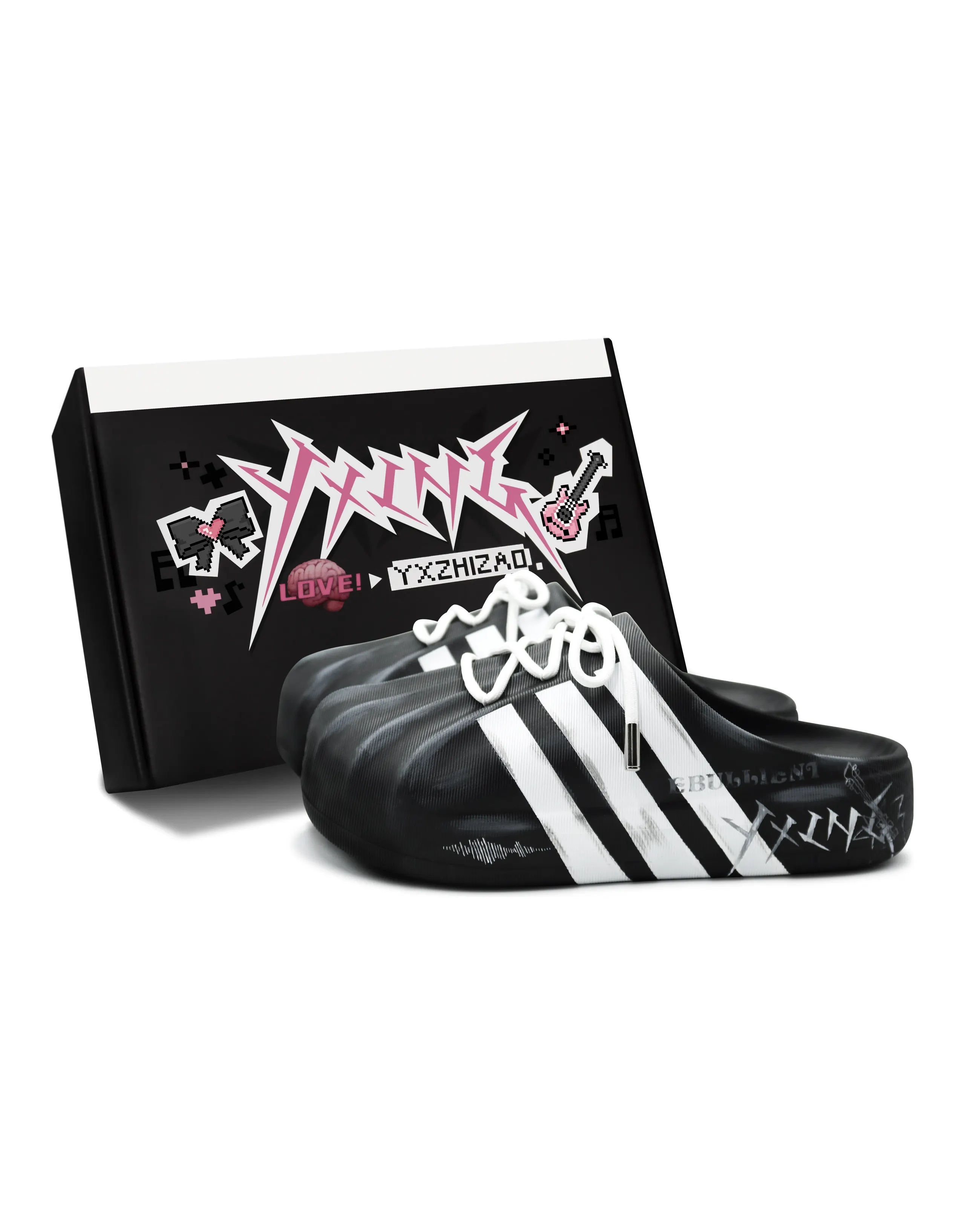 Adidas Originals AdiFOM Superstar Wrap-toe Slippers Unisex Black White Gray