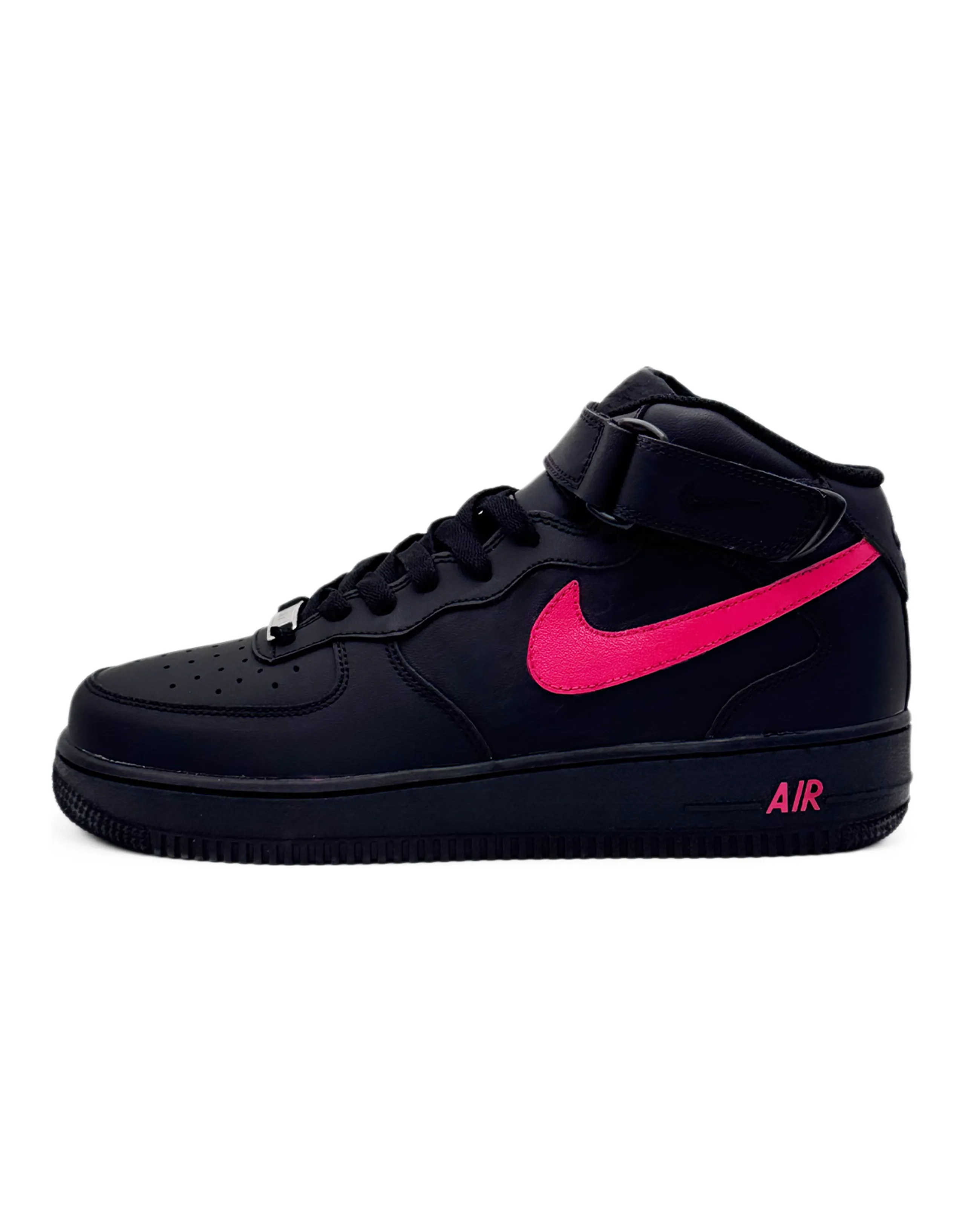 Custom SneakersNike Air Force 1 Crimson Black Rider Versatile High-Top Sneakers Unisex Black