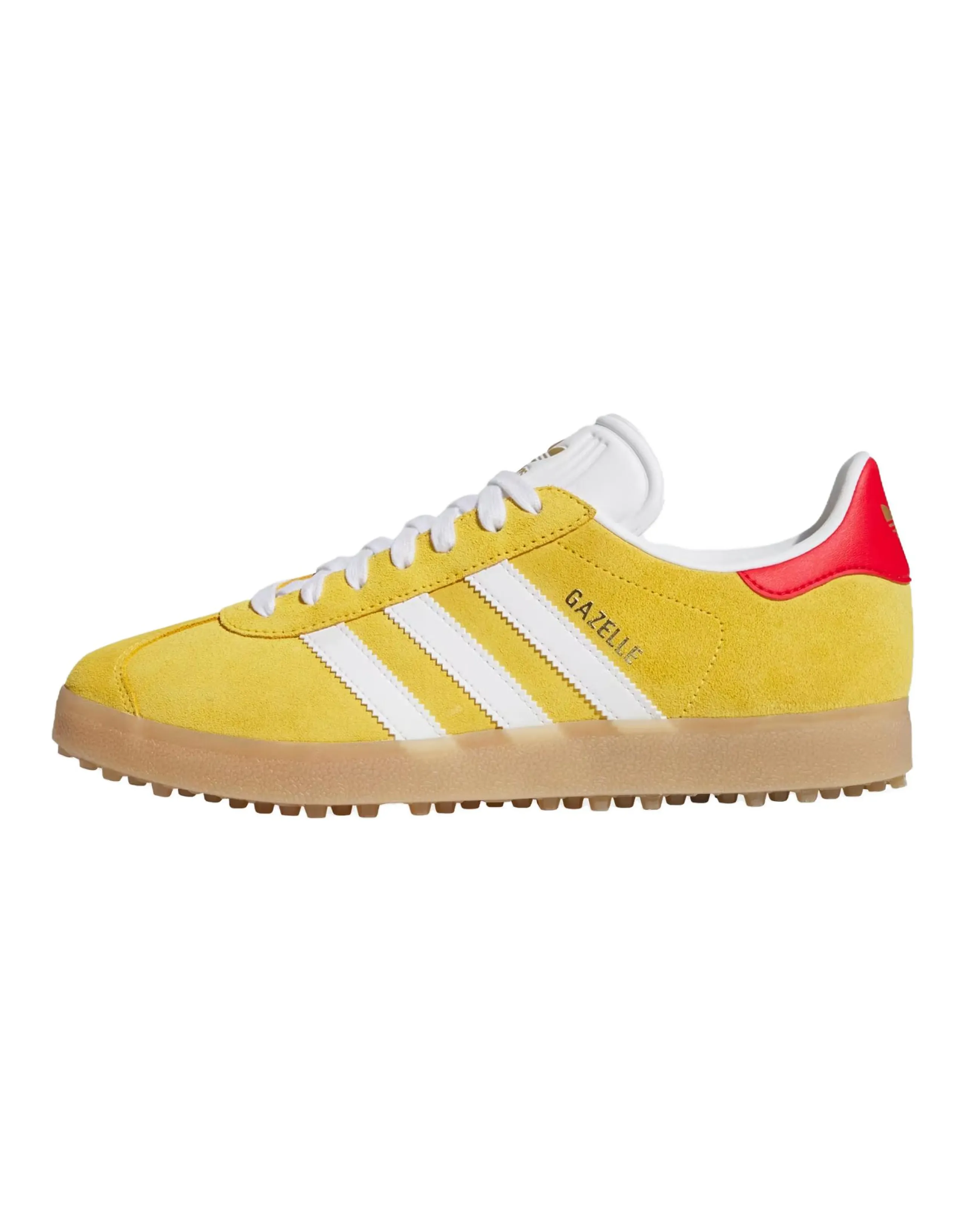 Adidas Gazelle Spikeless Golf Bold Gold White Better Scarlet