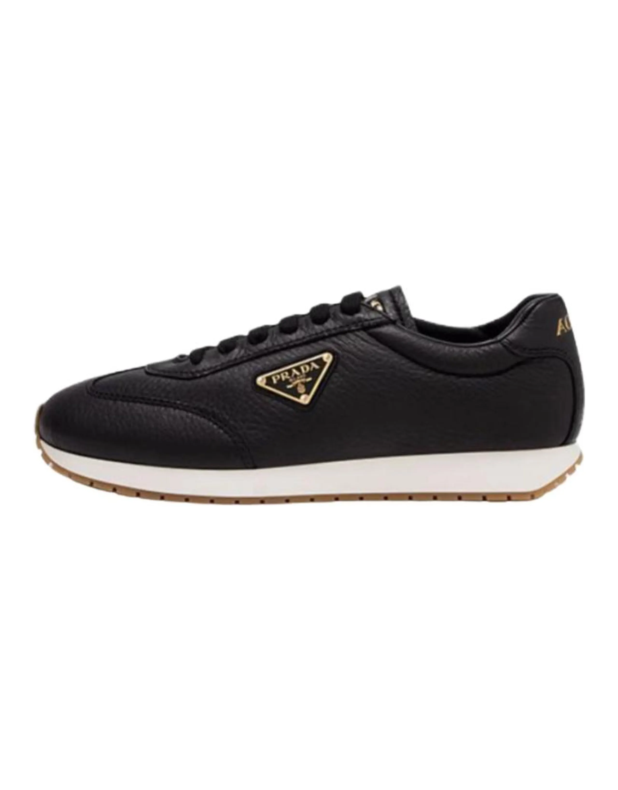 PRADA Round-Toe Lace-Up Flat Low-Top Casual Shoes Men's Black