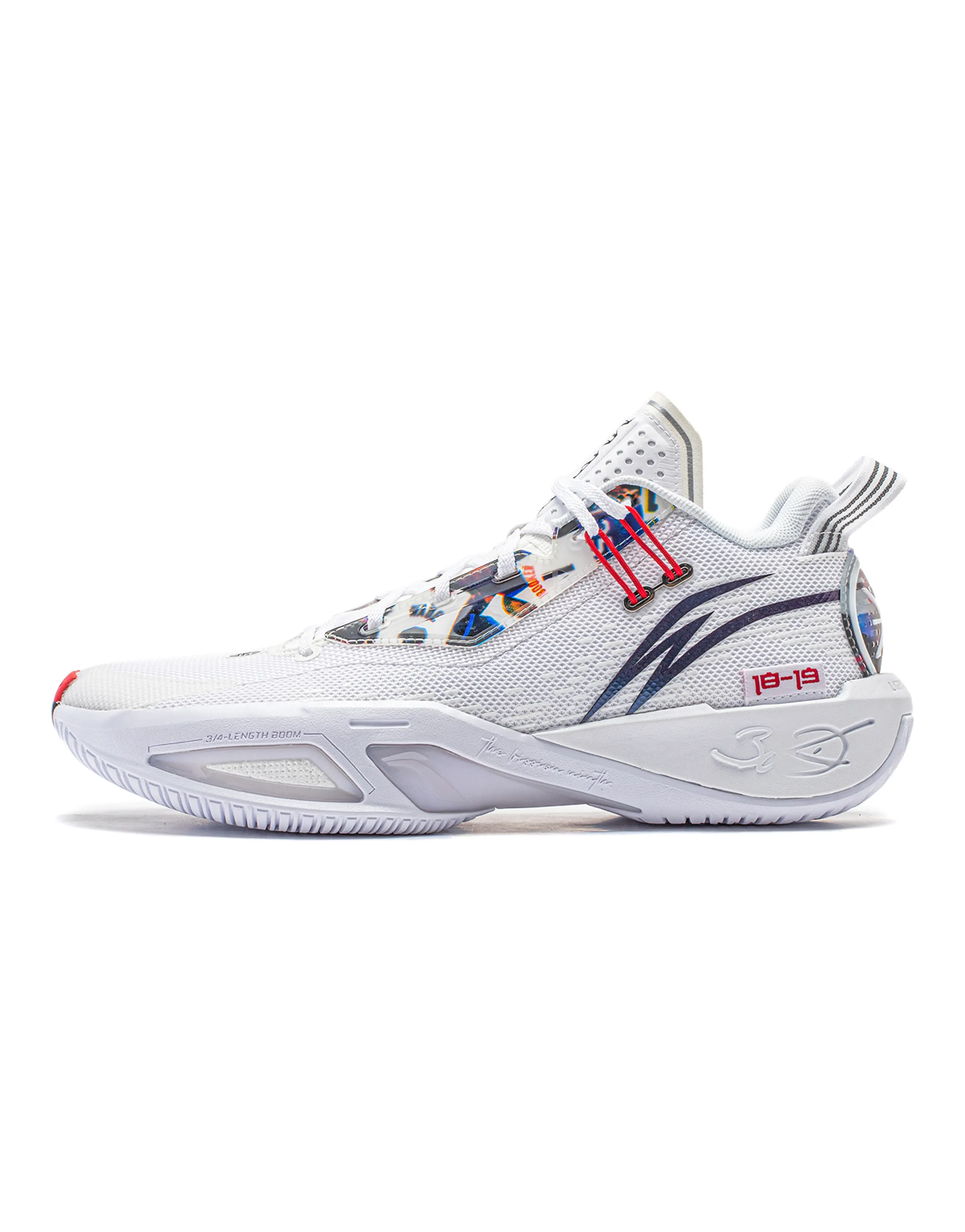 LiNing Crack Variation 9 Cushioned Slip-Resistant Low-Top Basketball Shoes Men's White