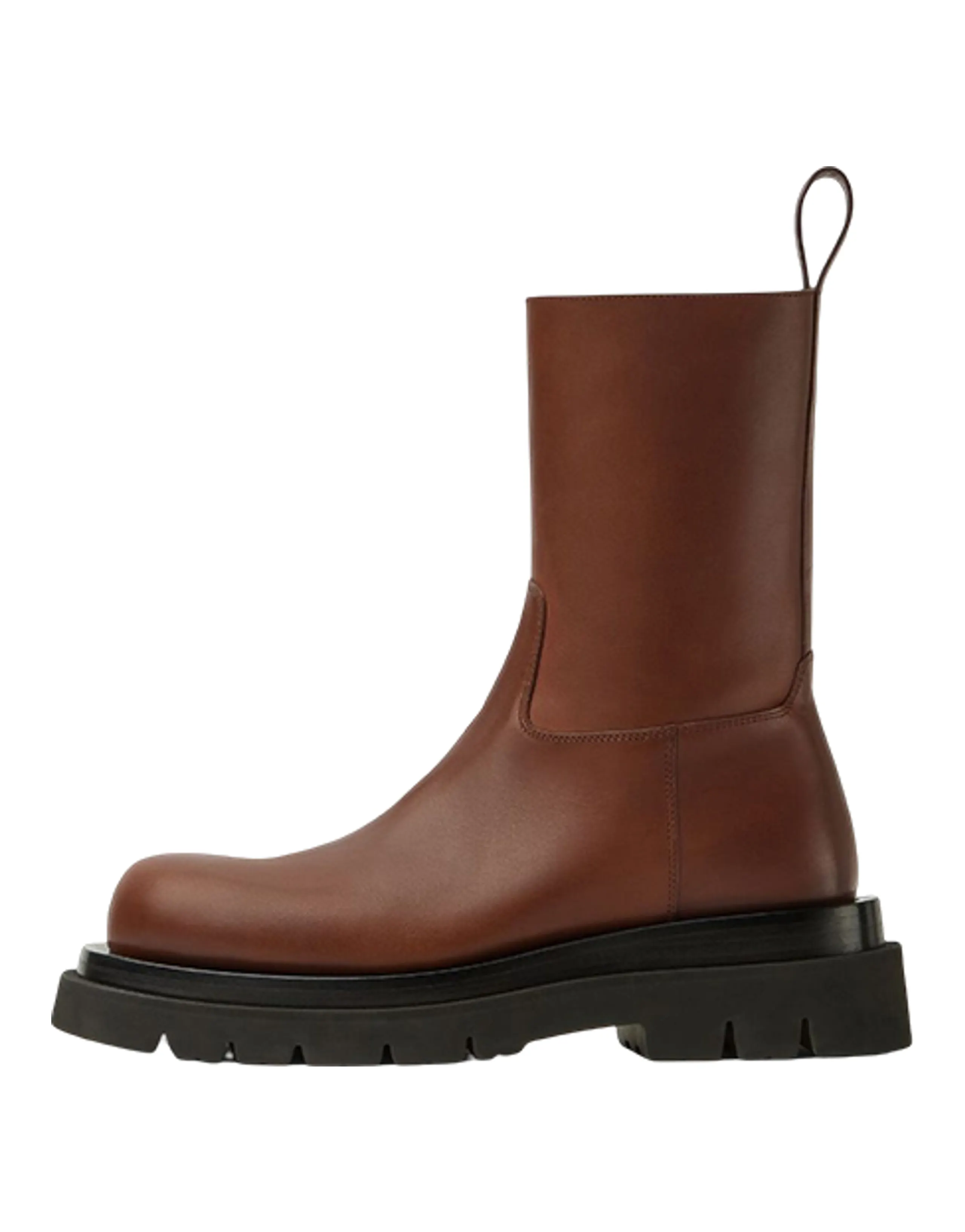 Bottega Veneta Lug Ankle Boots Men's Deep Chestnut