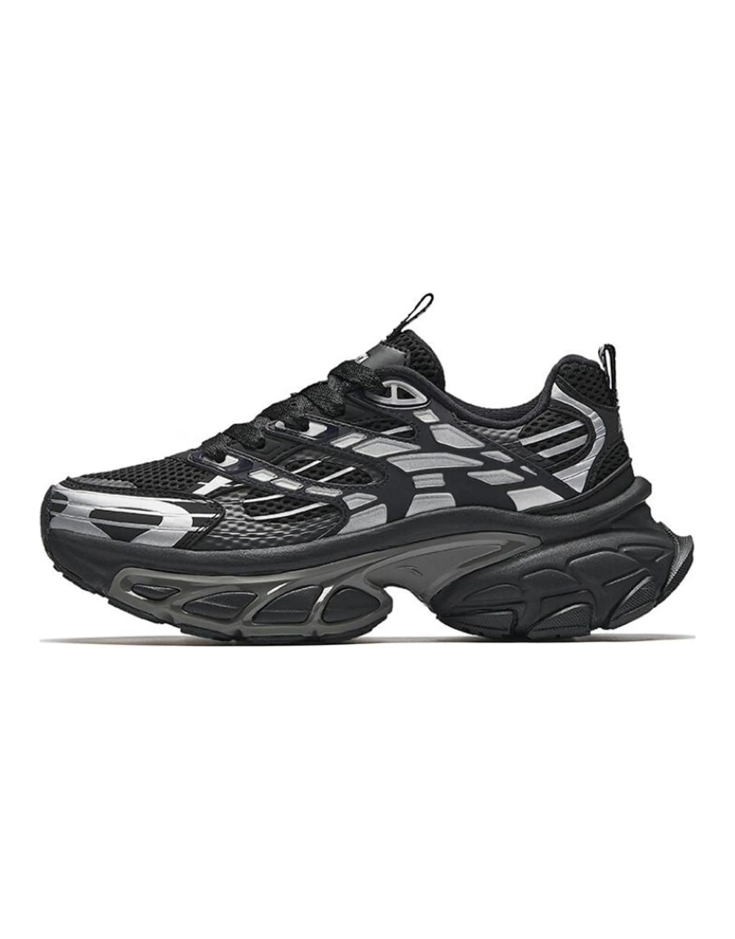 Anta Fuyao Comfortable Casual Cushioned Anti-Slip Supportive Low-Top Dad Shoes Women's Black Silver