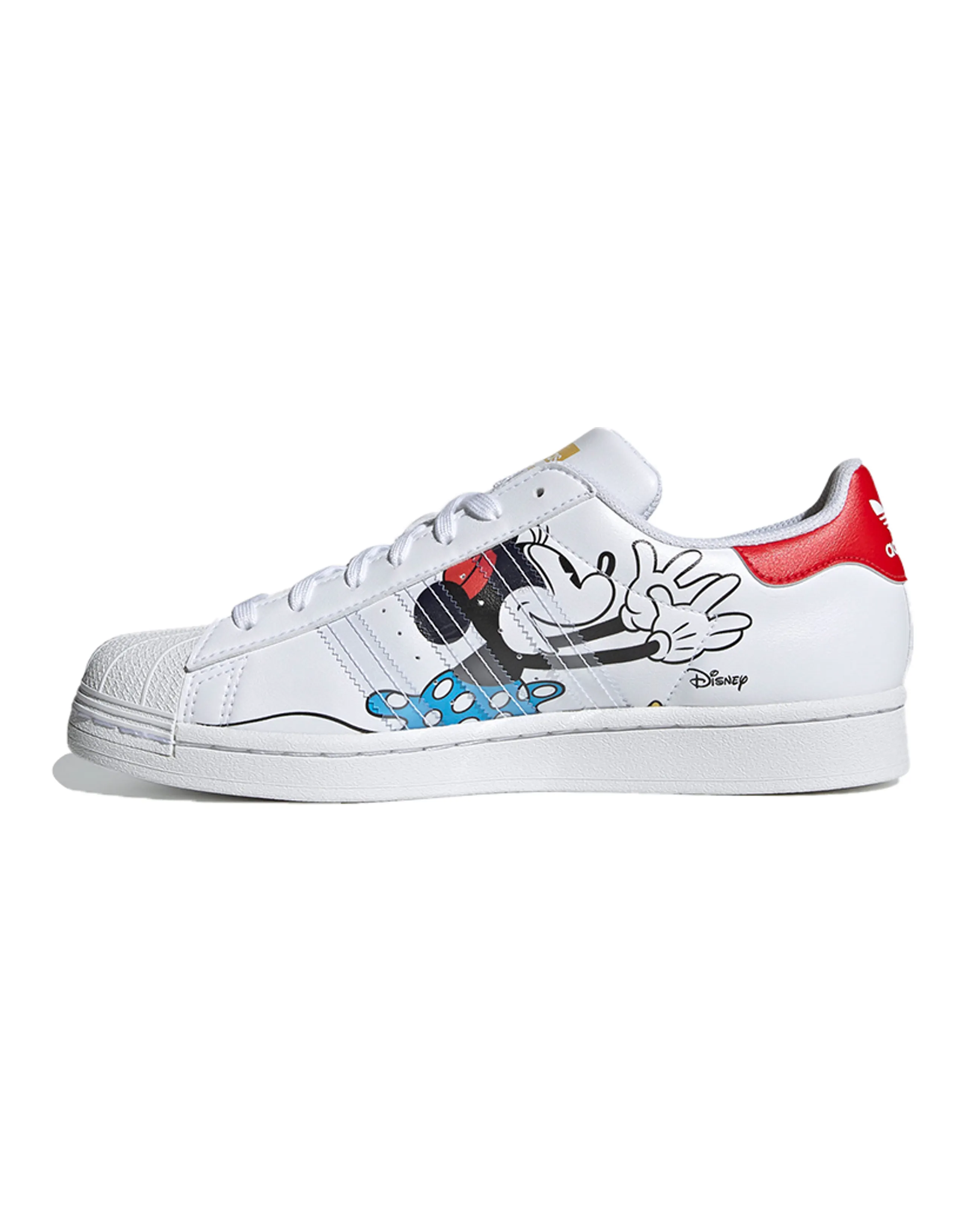 Adidas Originals Superstar Disney Mickey And Minnie White Vivid Red