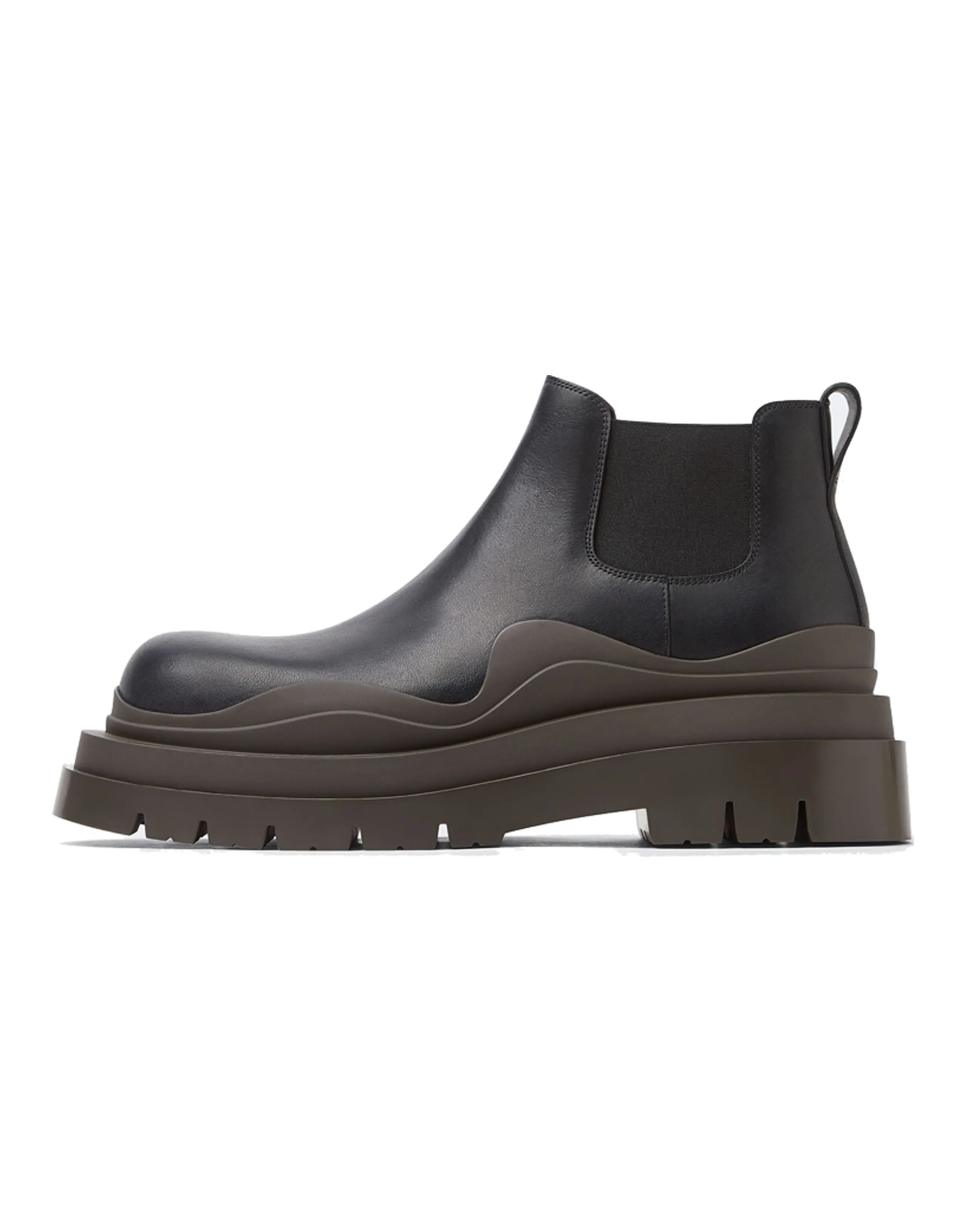Bottega Veneta Tire Chelsea Ankle Length Chelsea Boots 5.5cm Men's Black Brown