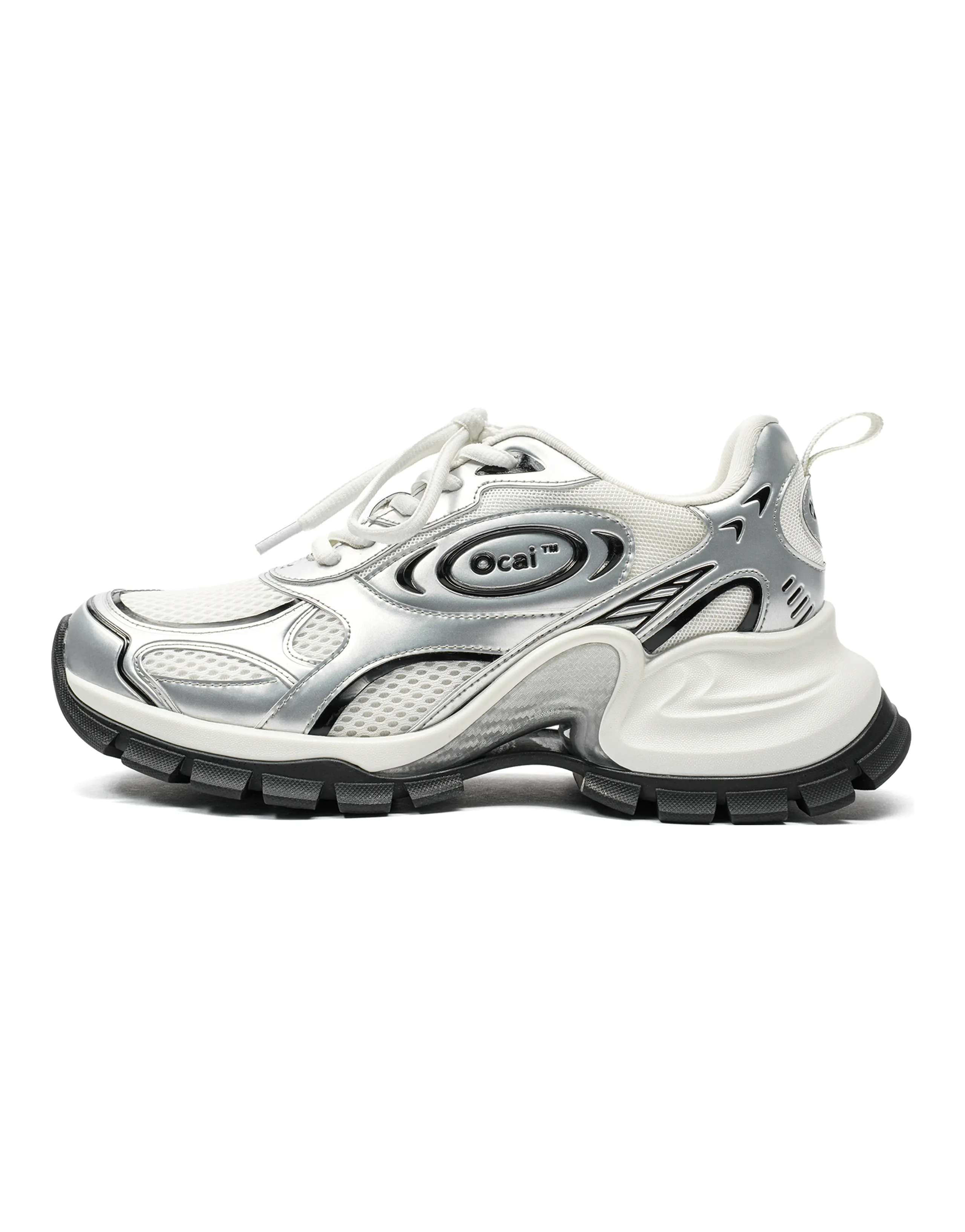 Ocai Speed Silver Versatile Wear-Resistant Balanced Low-Top Dad Shoes Women's Flowing Light Leisure