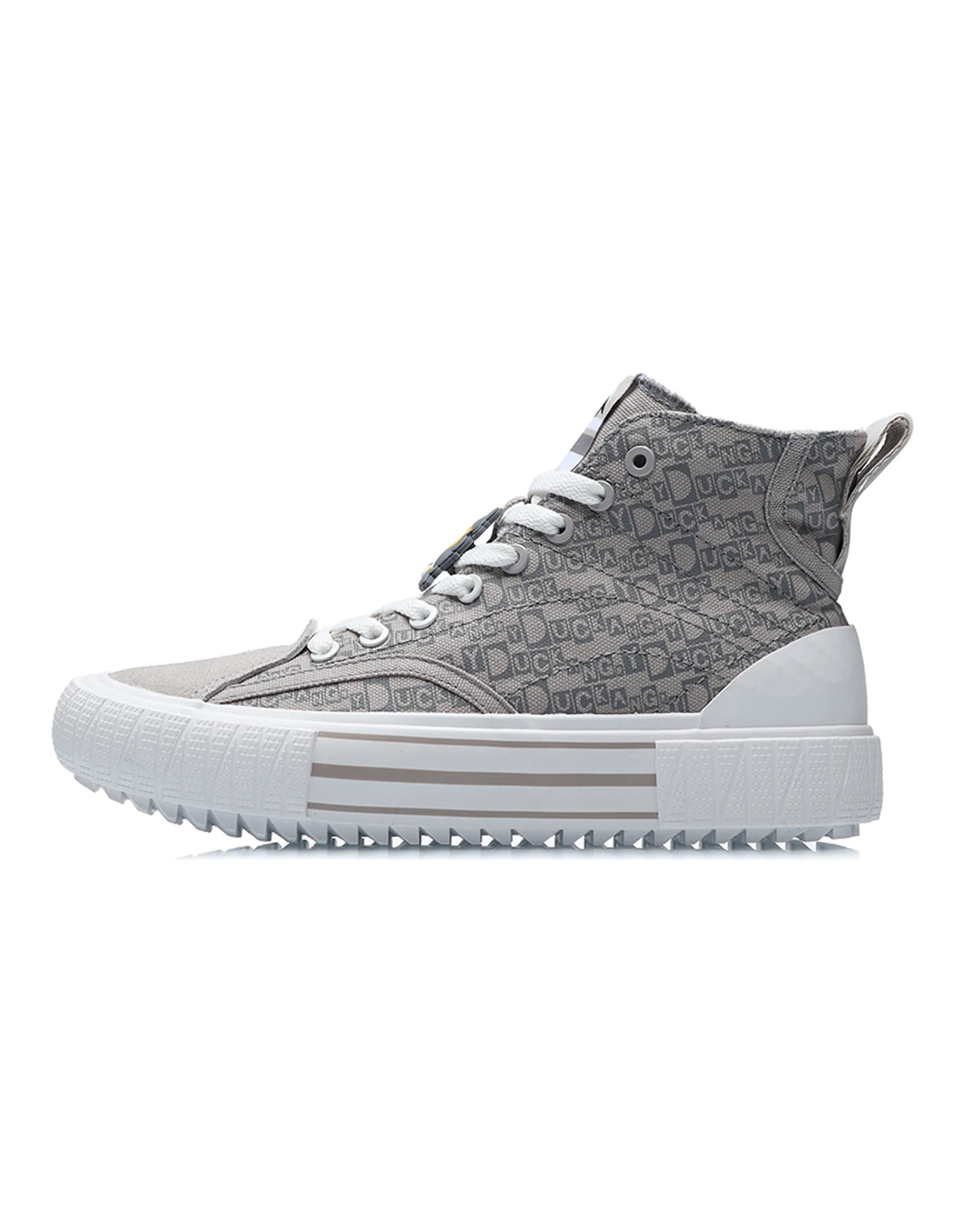 LiNing Anti-Slip Wear-Resistant Quick-Drying Lightweight Balanced High-Top Skateboard Shoes Women's Frost Gray