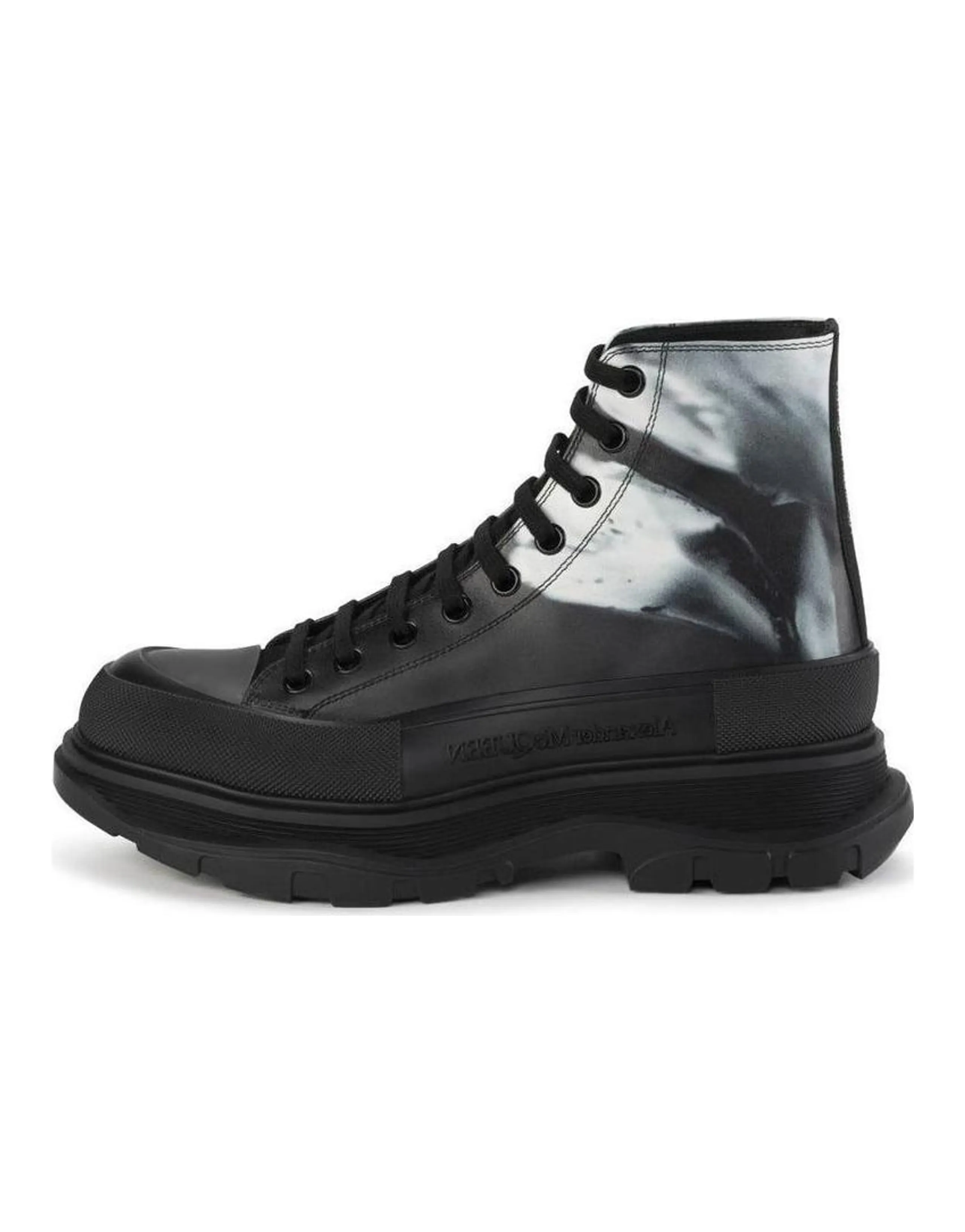Alexander McQueen Lace Up Tread Slick Boots