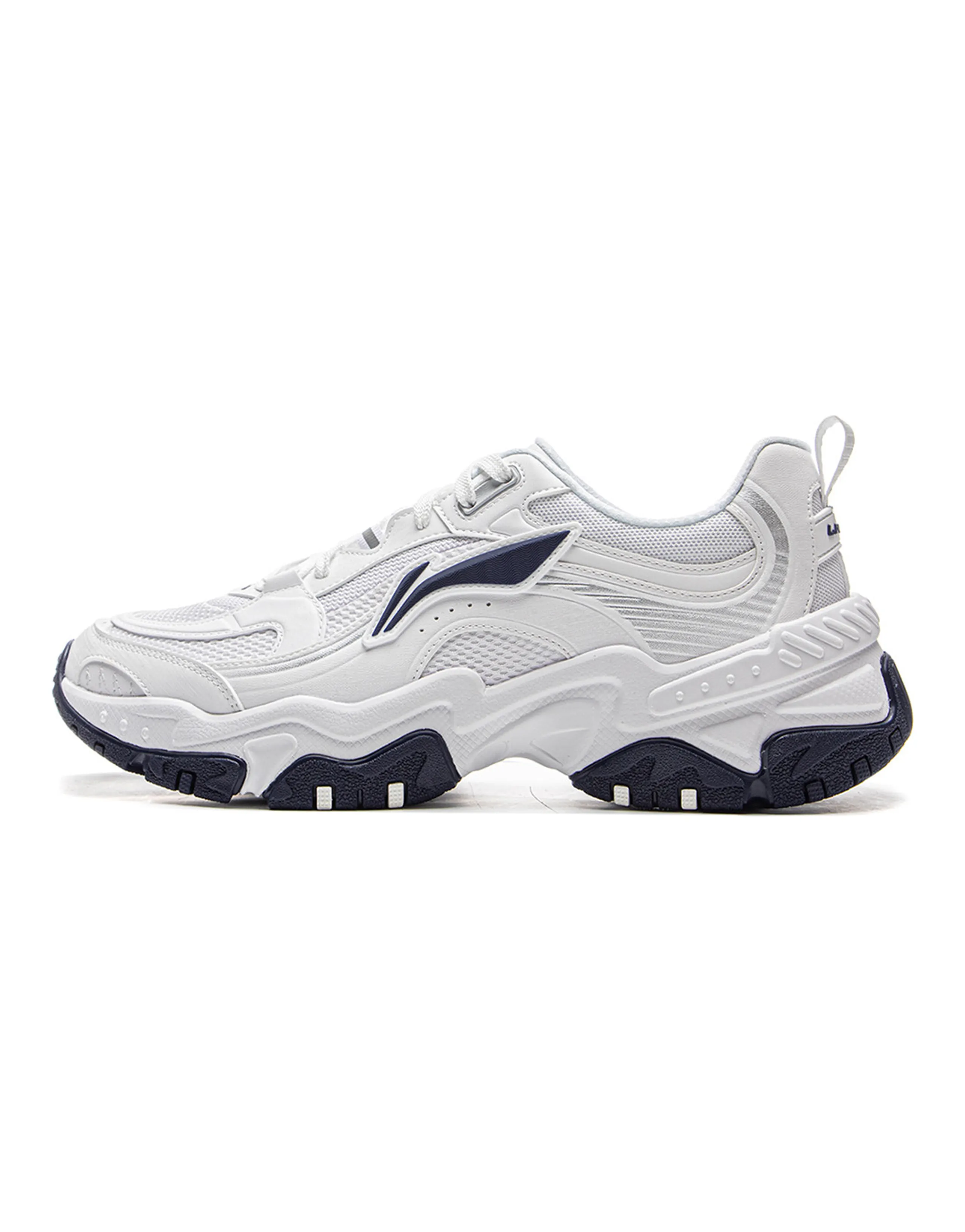 LiNing Brown Sugar Anti-Slip Wear-Resistant Breathable Height Increasing Low-Top Casual Shoes Men's White
