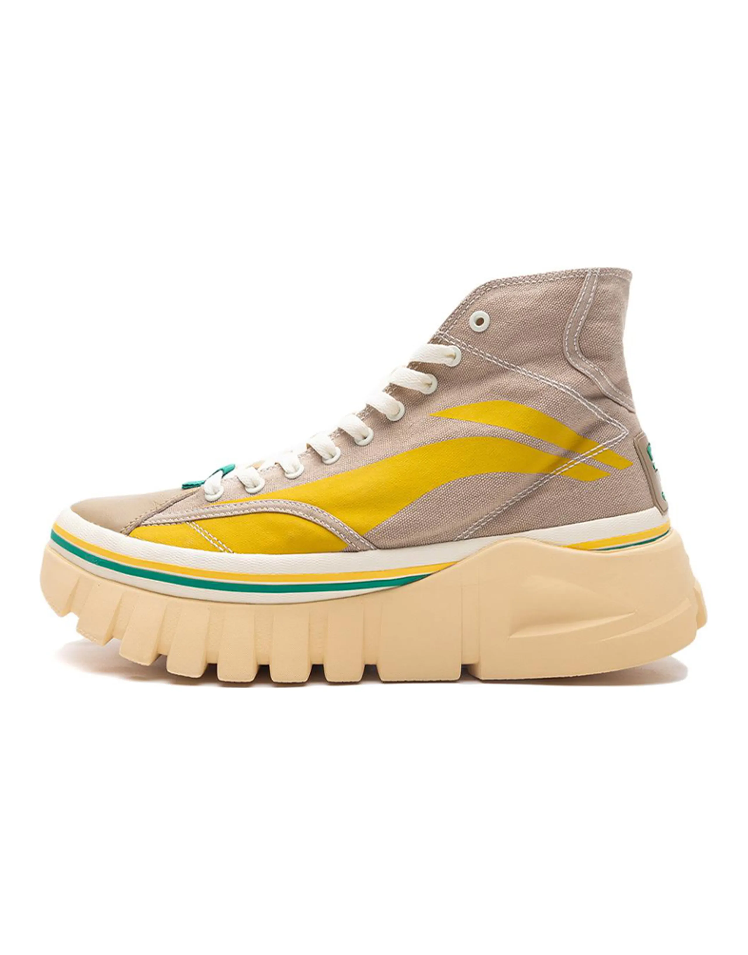 LiNing Wave BOOT Cushioning Anti-Slip Wear-Resistant Breathability High-Top Casual Shoes Men's Apricot Yellow