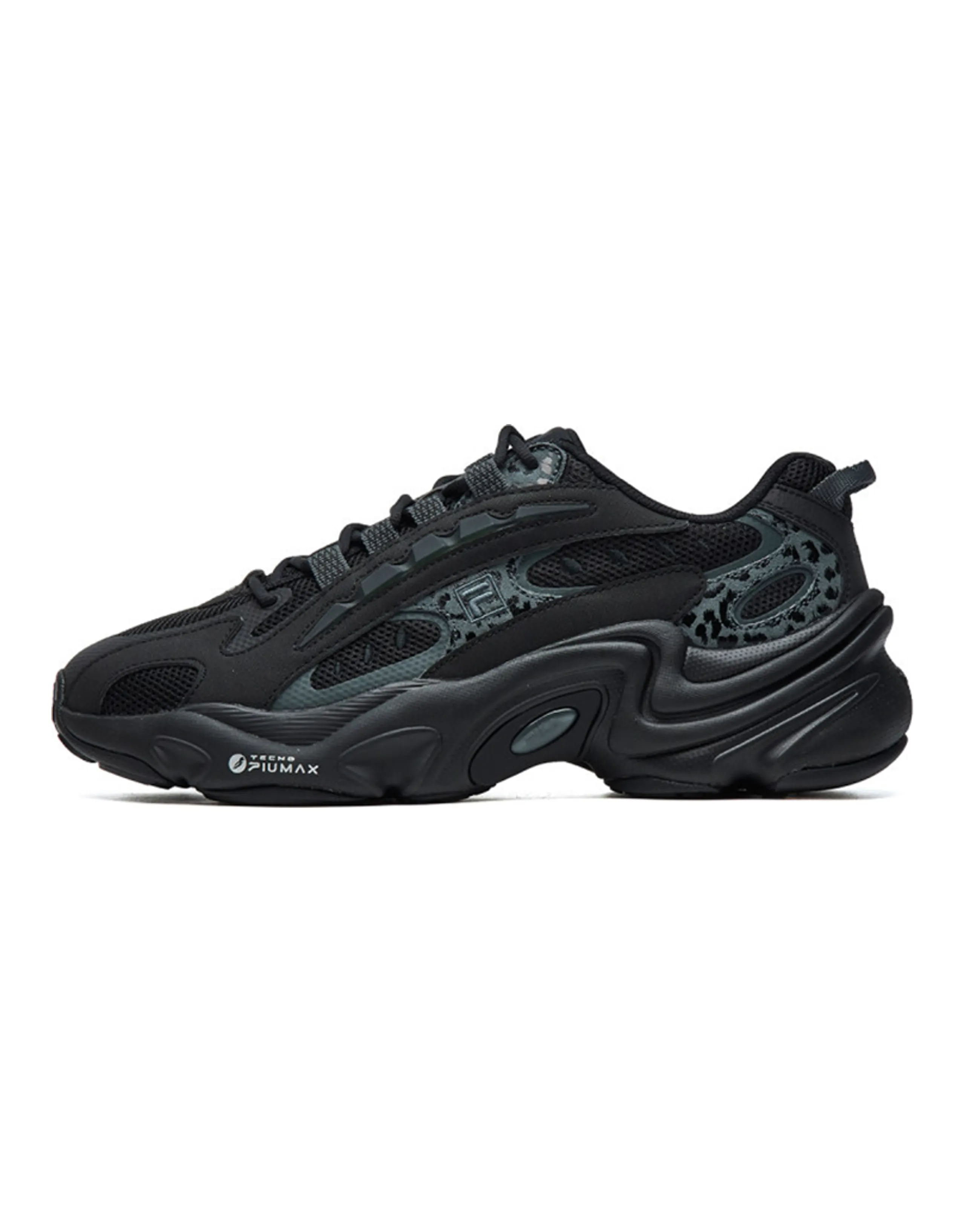 FILA Low Top Running Shoes Leopard Print Black
