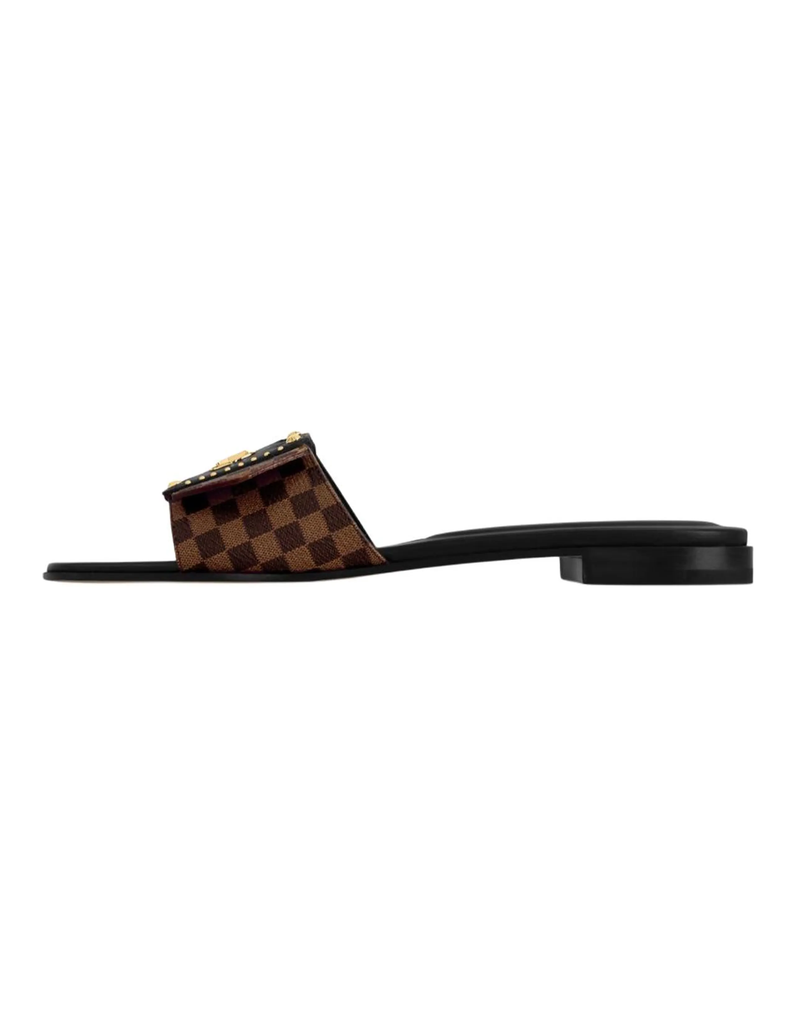 LOUIS VUITTON Frame Studded Mule Slides Women's Brown