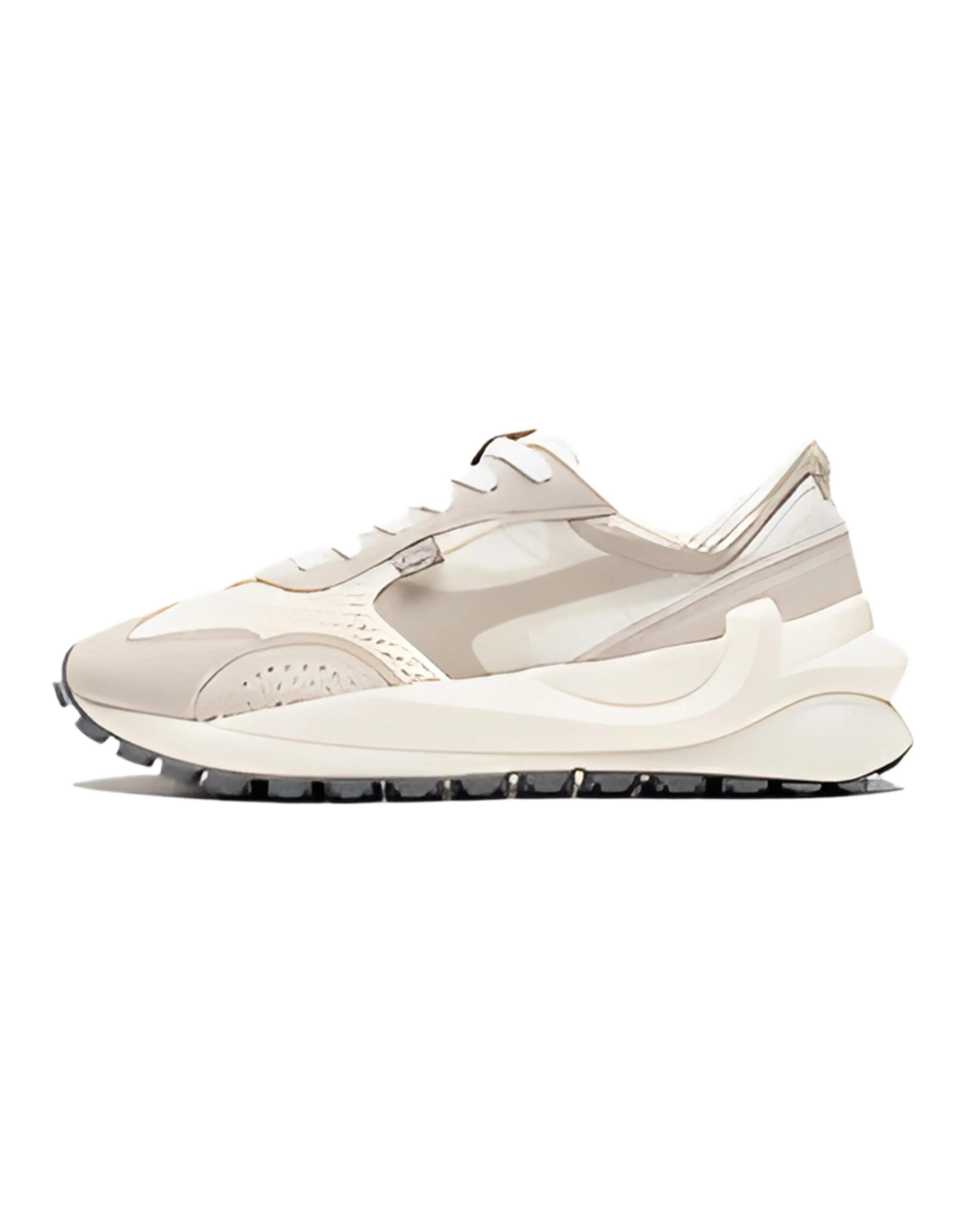 LINING Square Casual Shoes Women's Low-Top Vanilla White/Cloud Rain Gray