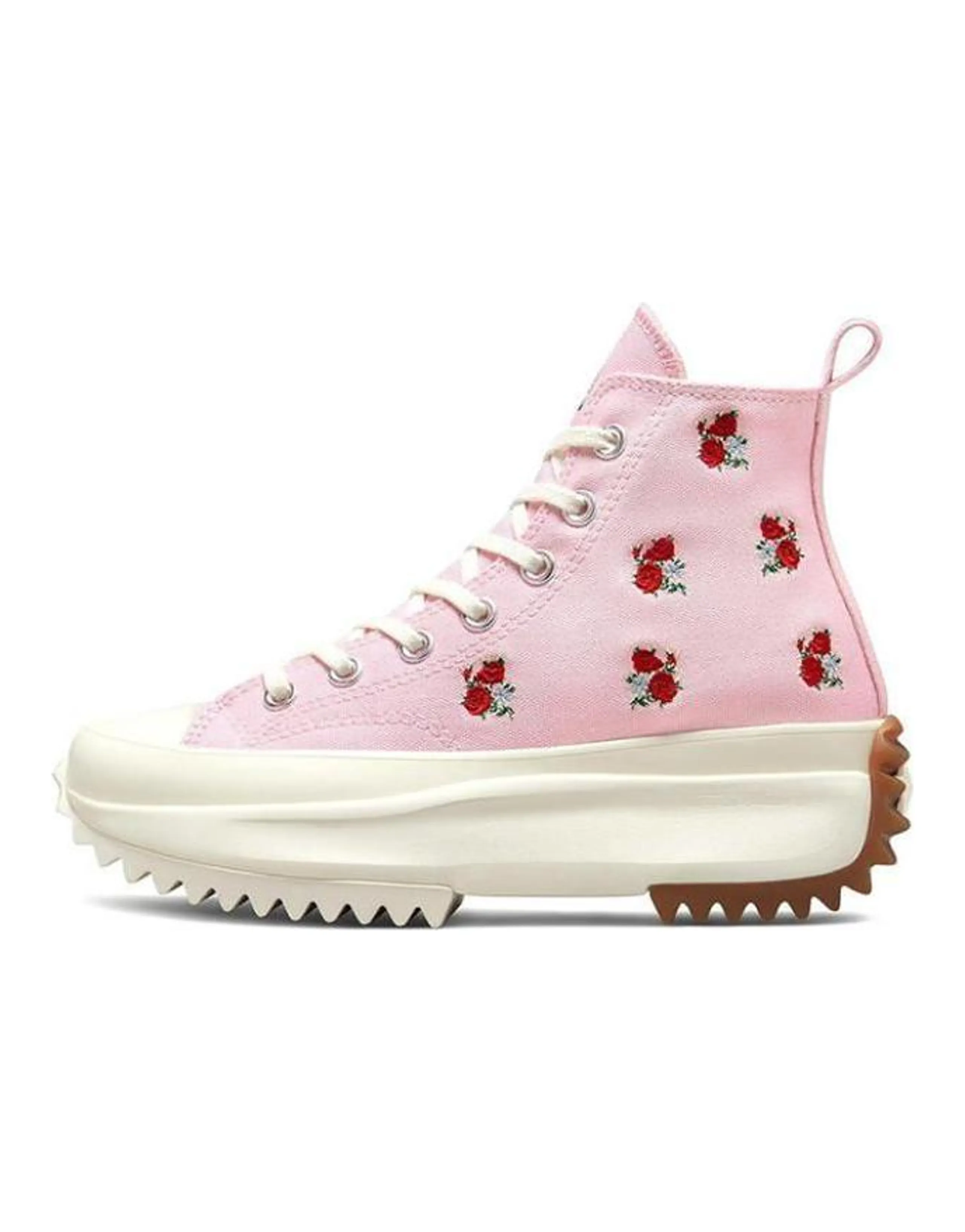 Converse Run Star Hike Platform Hi Embroidered Floral Sunrise Pink