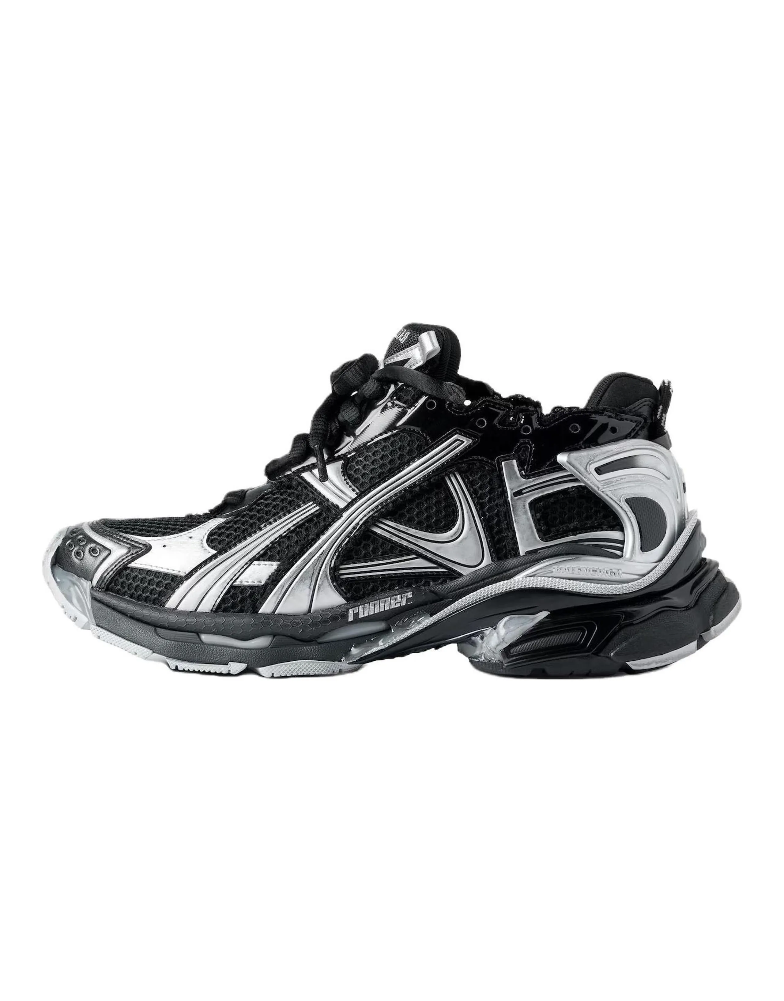 Balenciaga Runner Platform Lace-Up Low-Top Dad Shoes Men's Black