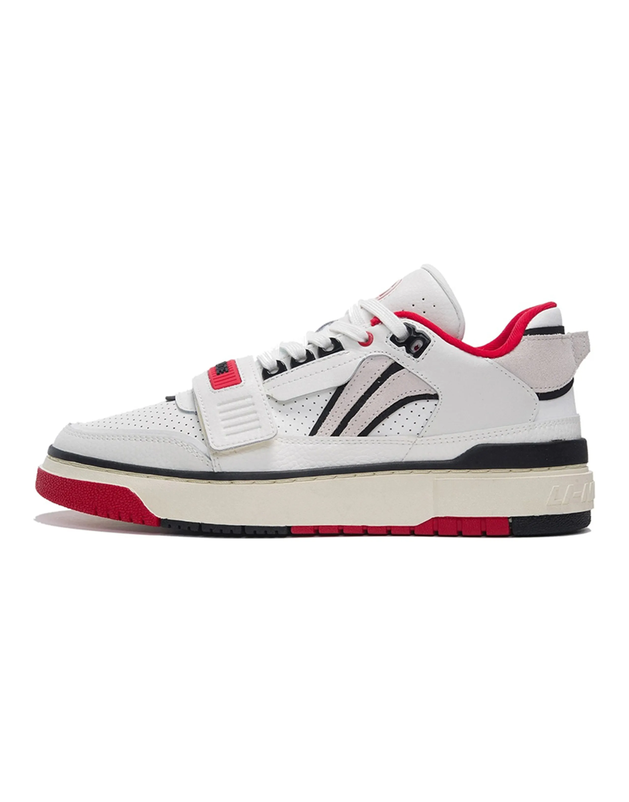 LiNing Rookie Cushioning Anti-Slip And Wear-Resistant Low-Top Basketball Shoes White Black