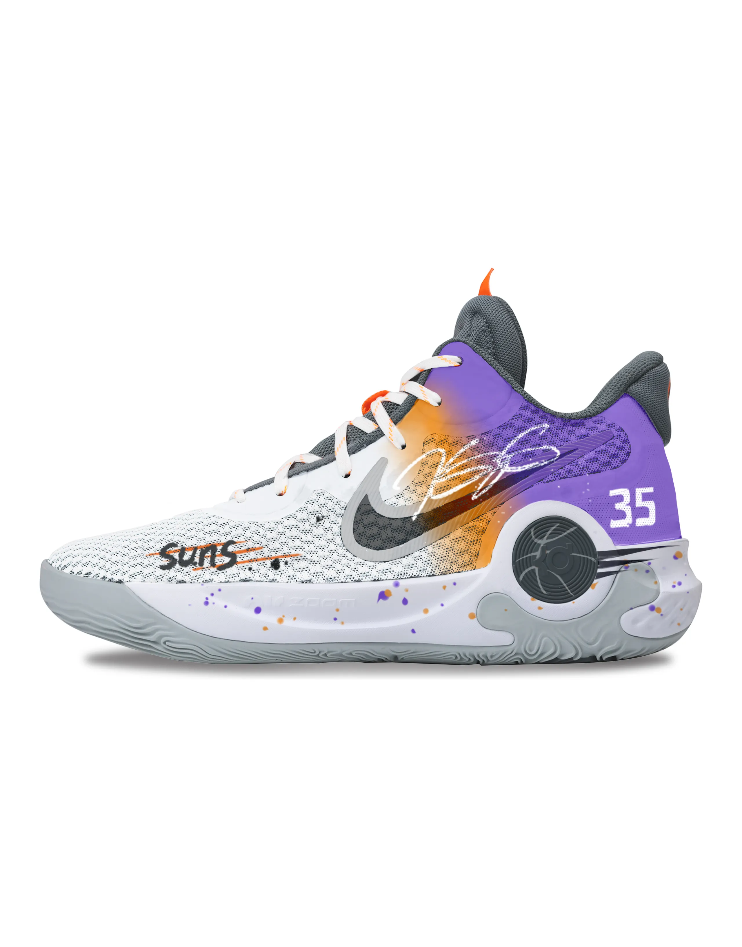 Nike KD Trey 5 IX Basketball Shoes Unisex Mid-Top Gray/Orange/Purple/White/Black