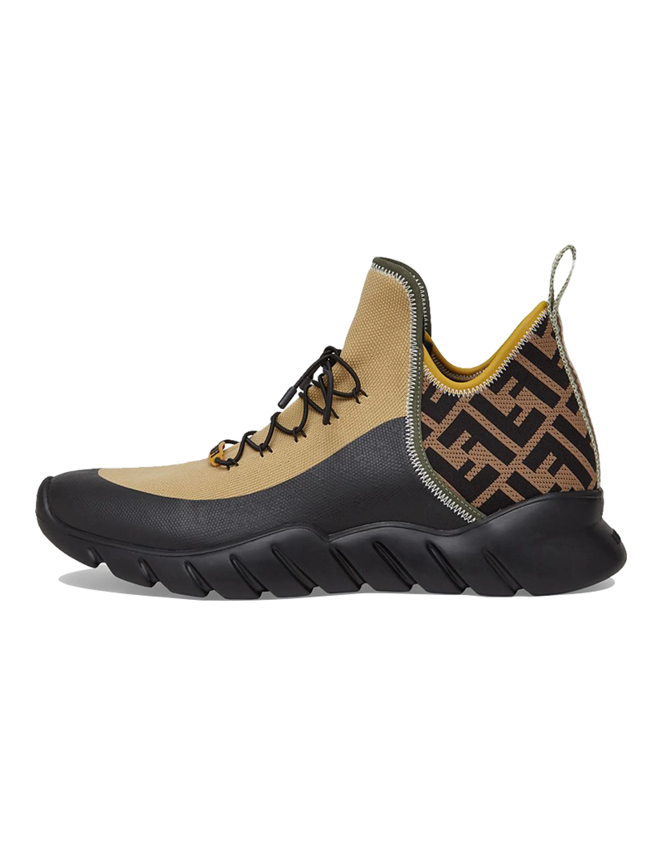 FENDI Casual Shoes Men Mid-Top Brown Black