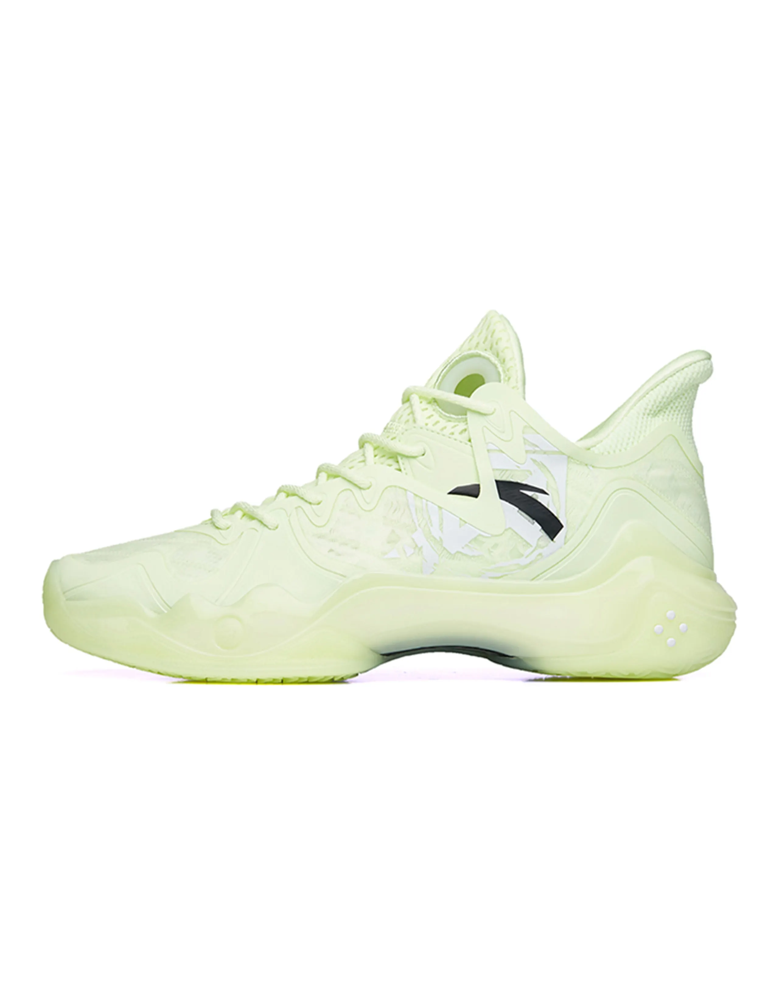 ANTA Shock Wave 4 Basketball Shoes Men Low-Top Neon Green