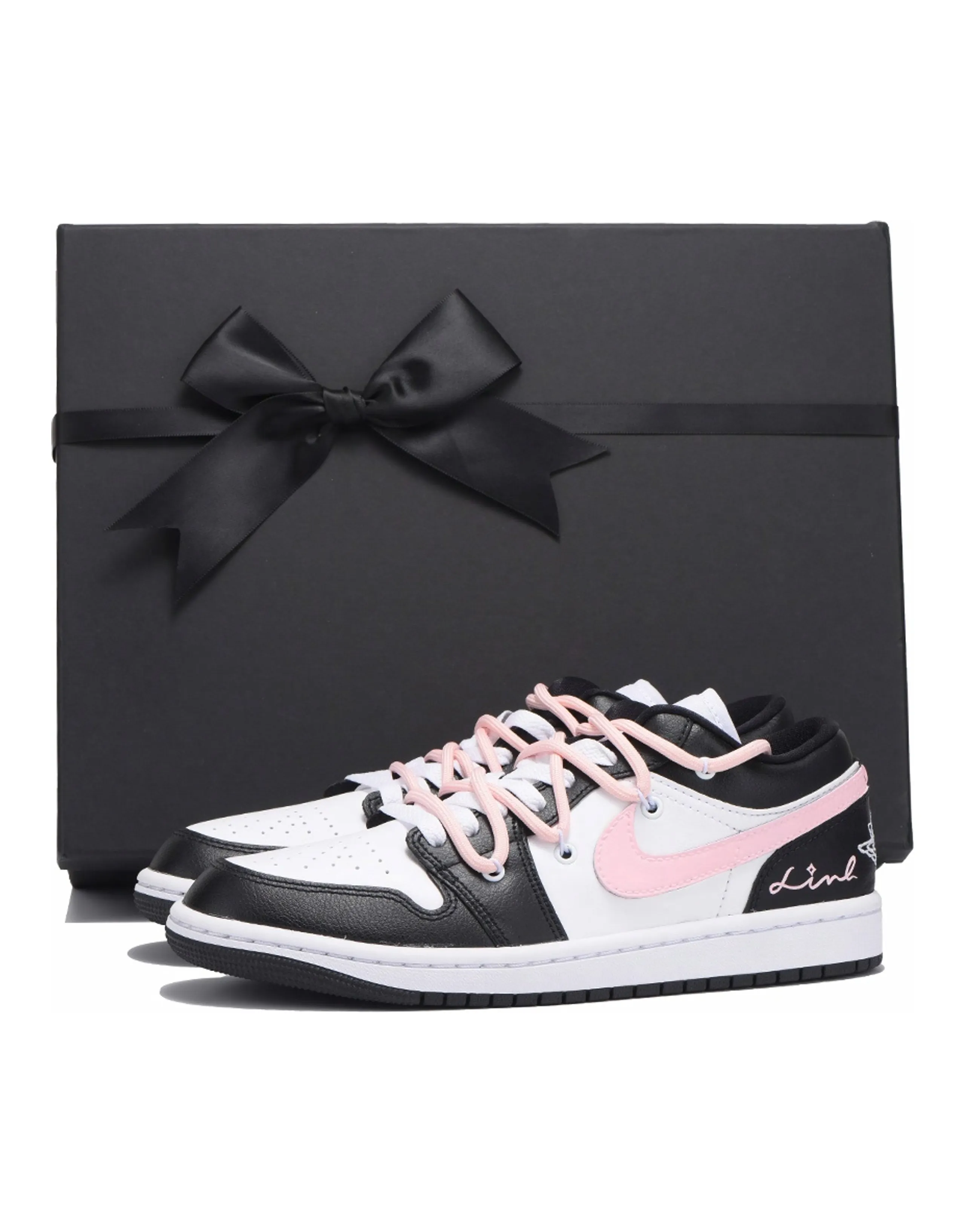 Jordan Air Jordan 1 Anti-Slip And Wear-Resistant Coverage Low-Top Vintage Basketball Shoes Women's Pink