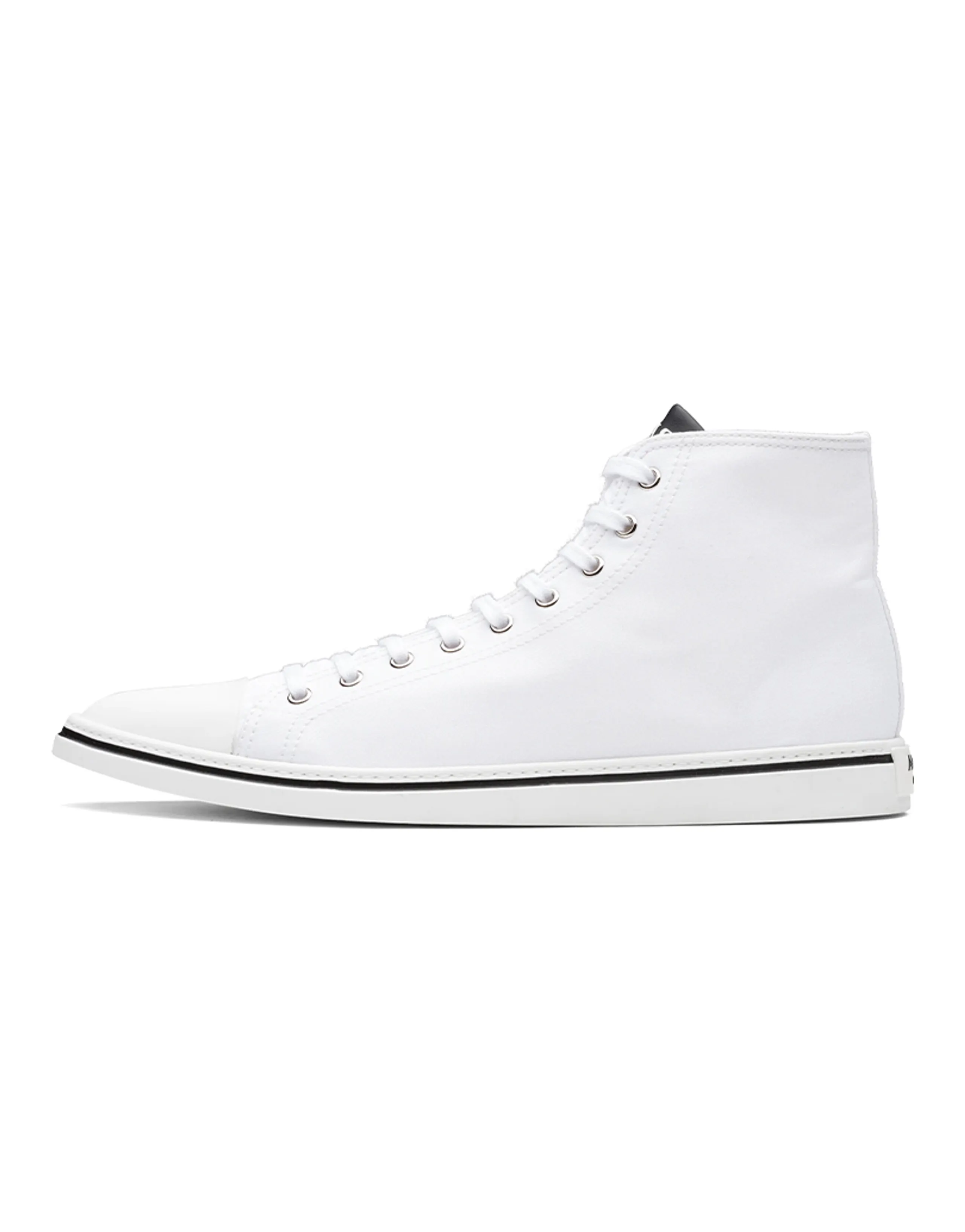 PRADA Canvas Shoes Men High-Top White