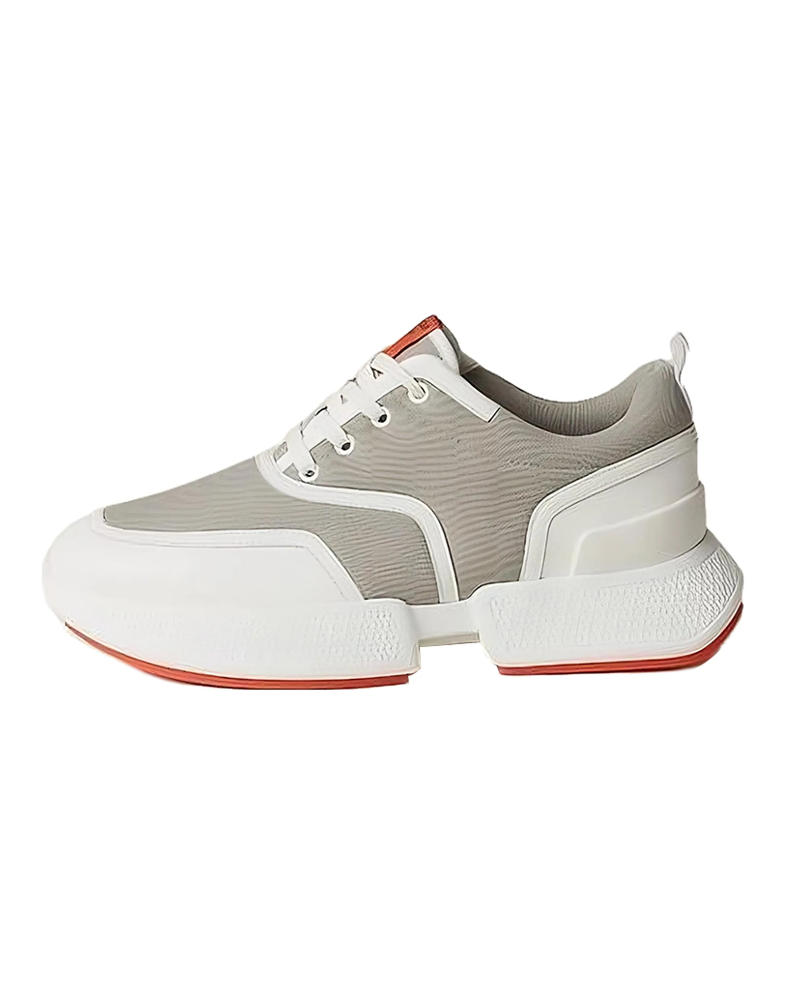 HERMES Abrasion-Resistant Low-Top Casual Shoes Men's Gray White