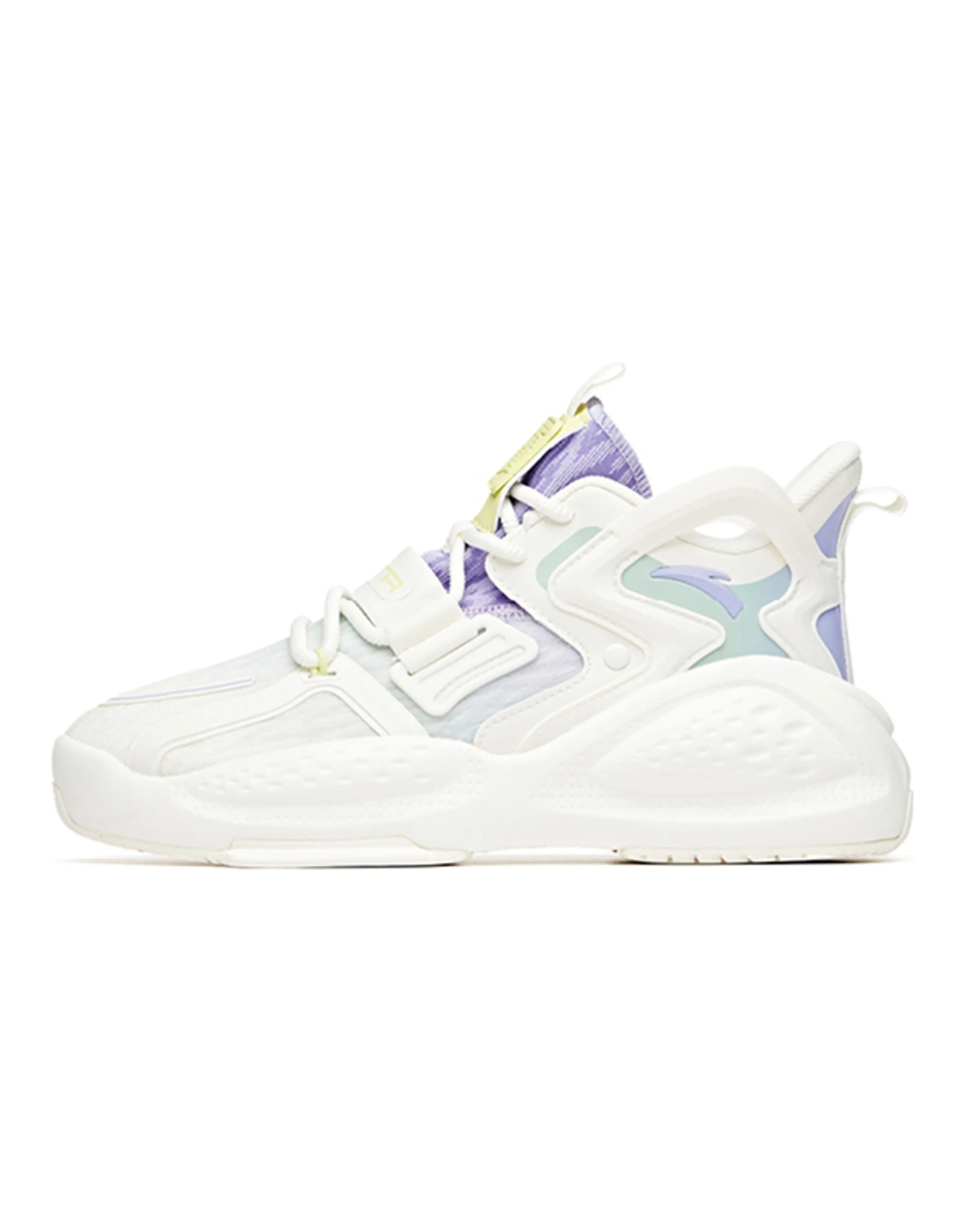 Anta Bastard 2.0 Life Collection Slip-Resistant Coverage Mid-Top Skateboard Shoes Women's Fluorescent Light Green