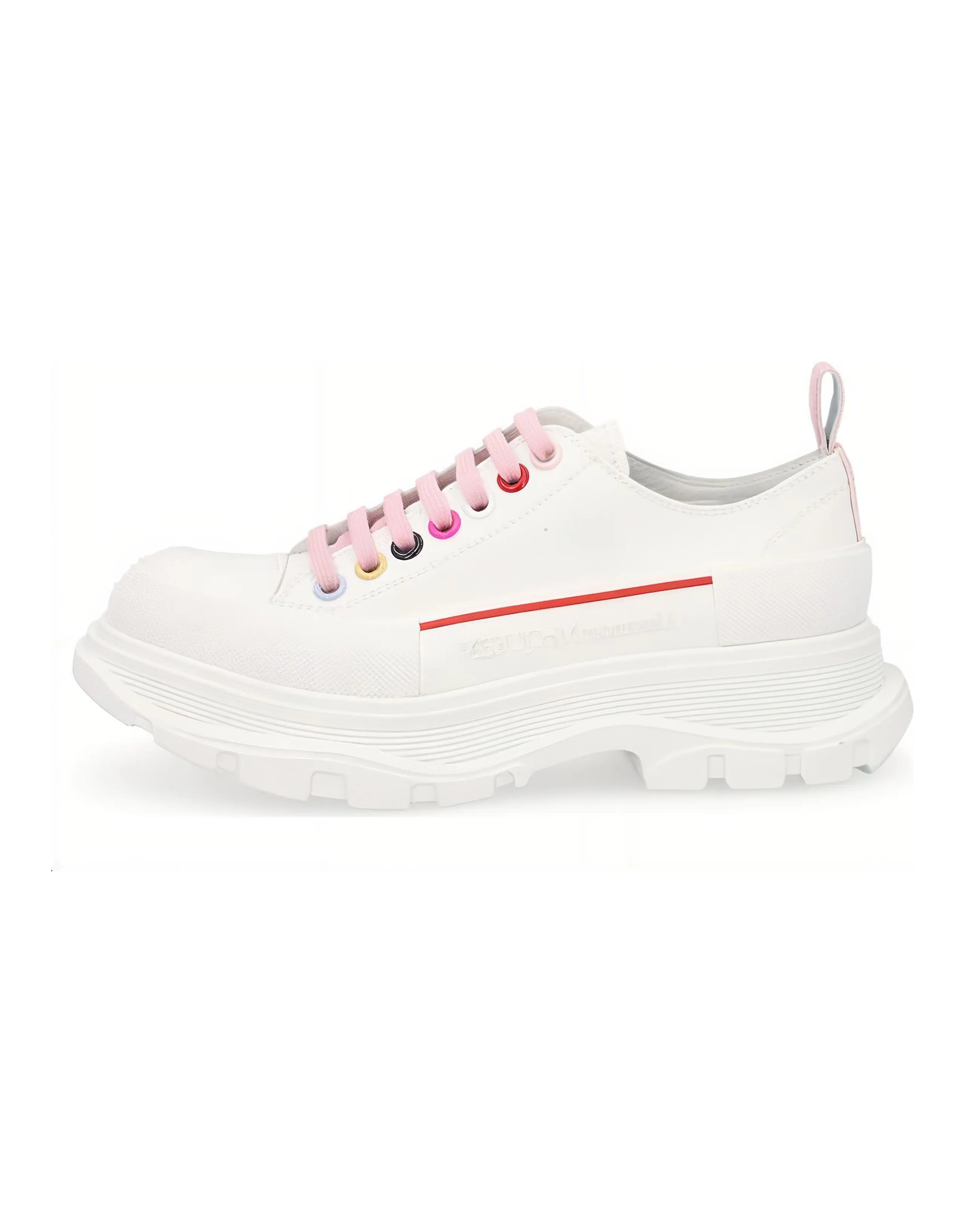 Alexander McQueen Tread Slick Low Lace Up White Multi Women's