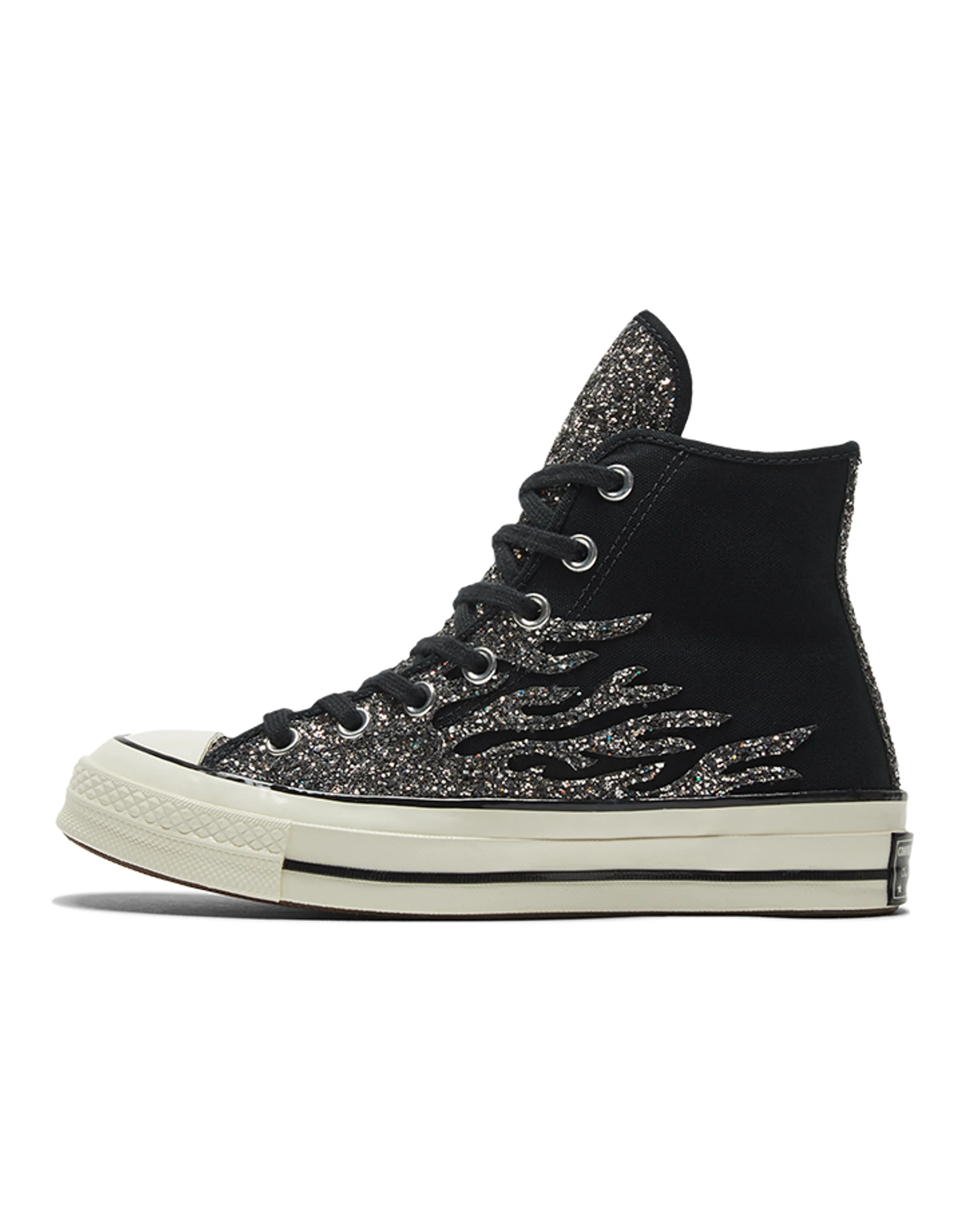 Chuck 70 Women's Converse High 'Archival Glitter Flame Black Egret' Women's