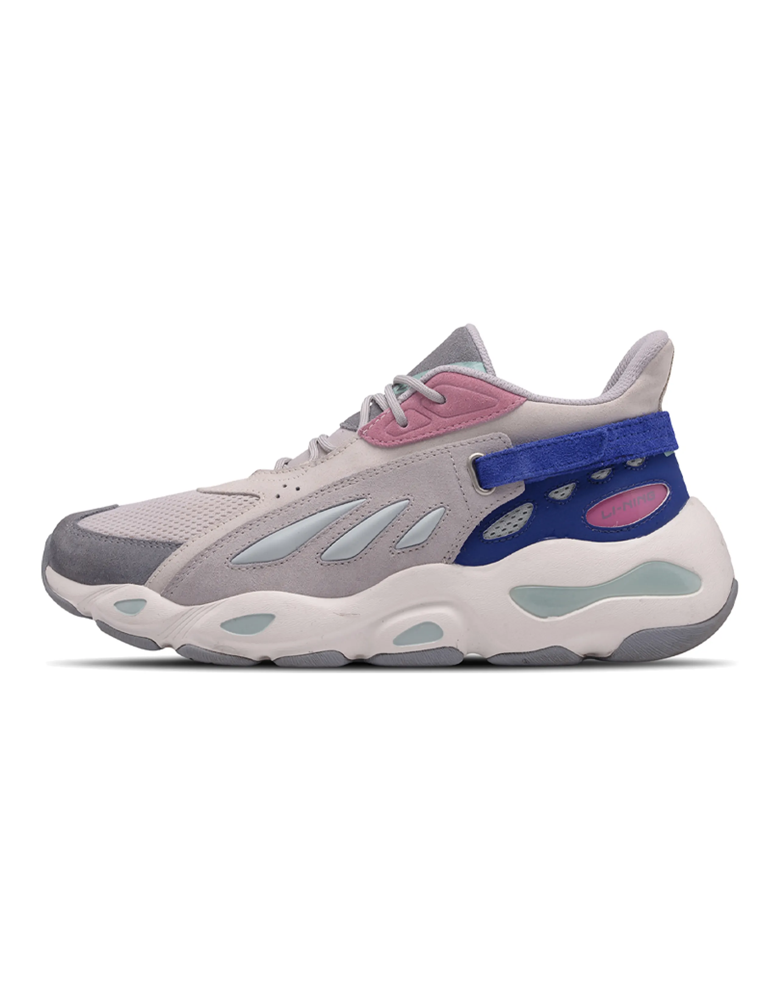 LiNing Butterfly Low-Top Chunky Sneakers Women's Gray Pink Blue