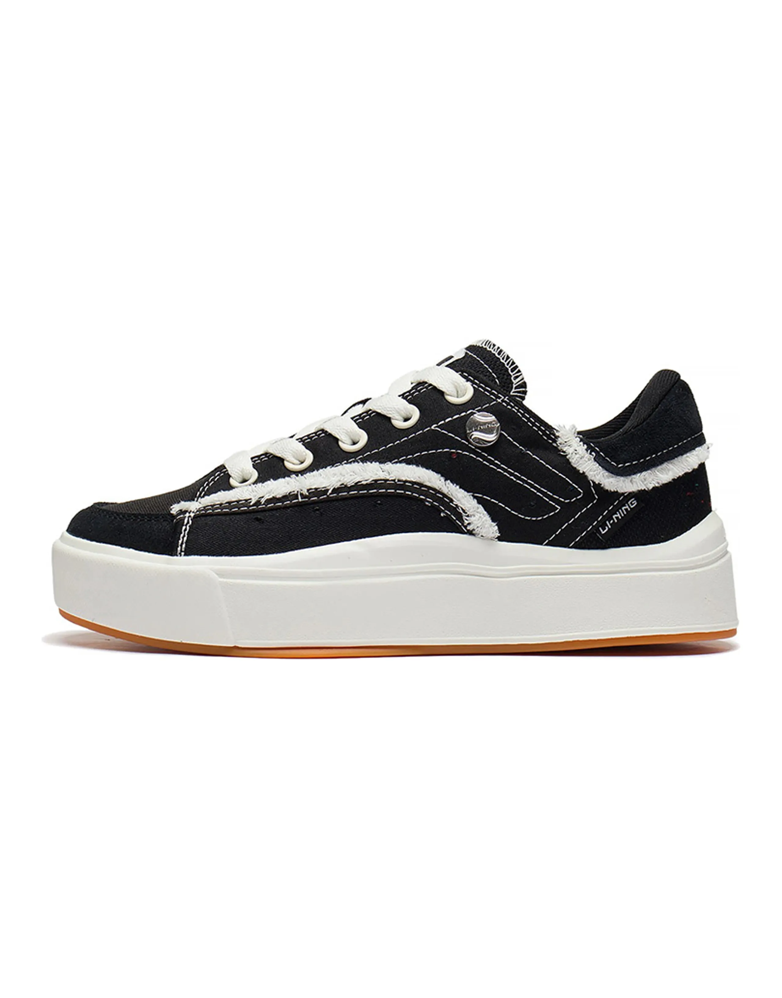 LiNing Comfy Anti-Slip And Wear-Resistant Lightweight Low-Top Skateboard Shoes Women's Black White