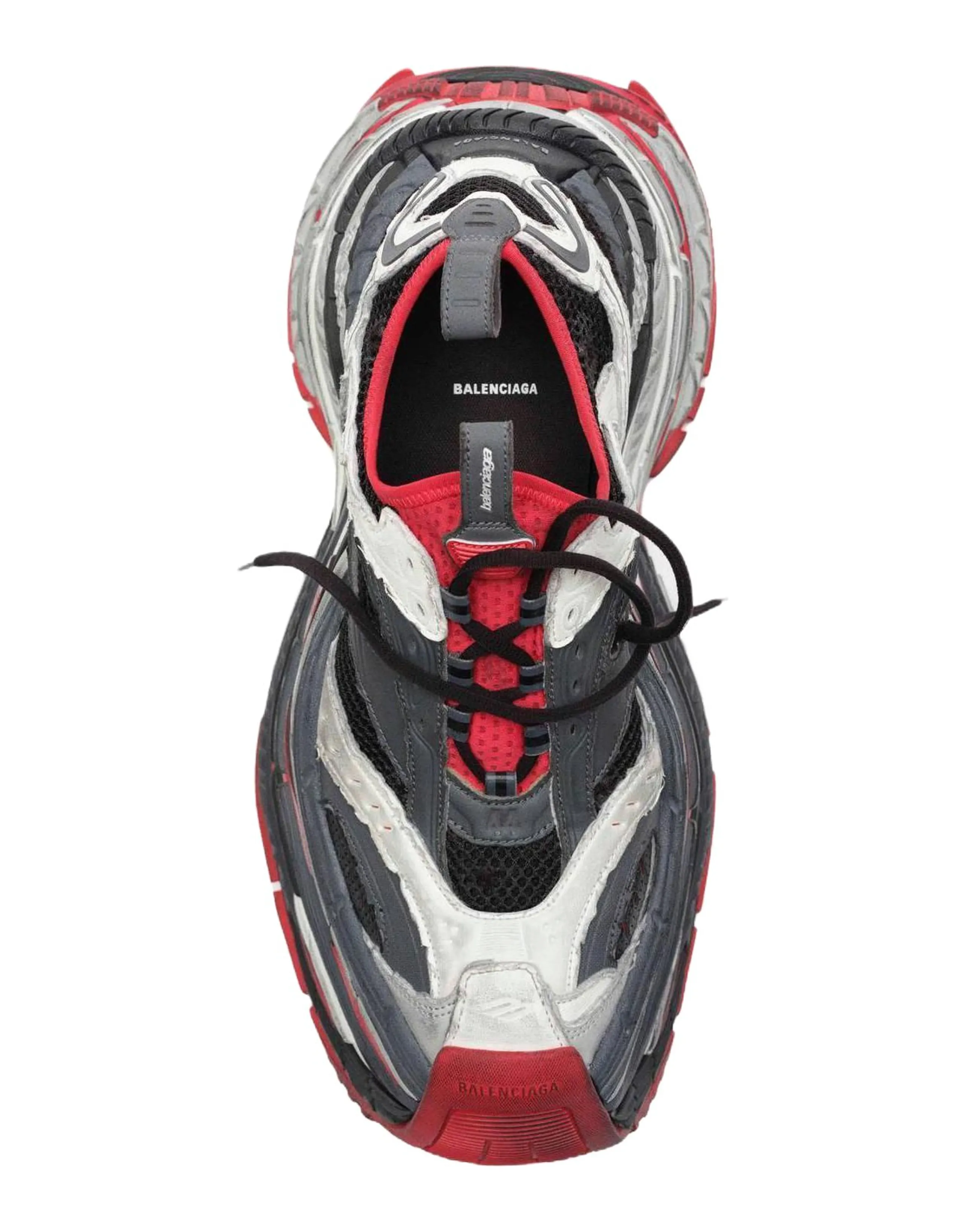 Balenciaga 16XL Platform Thick Sole Lace-Up Dad Shoes Men's Gray Red