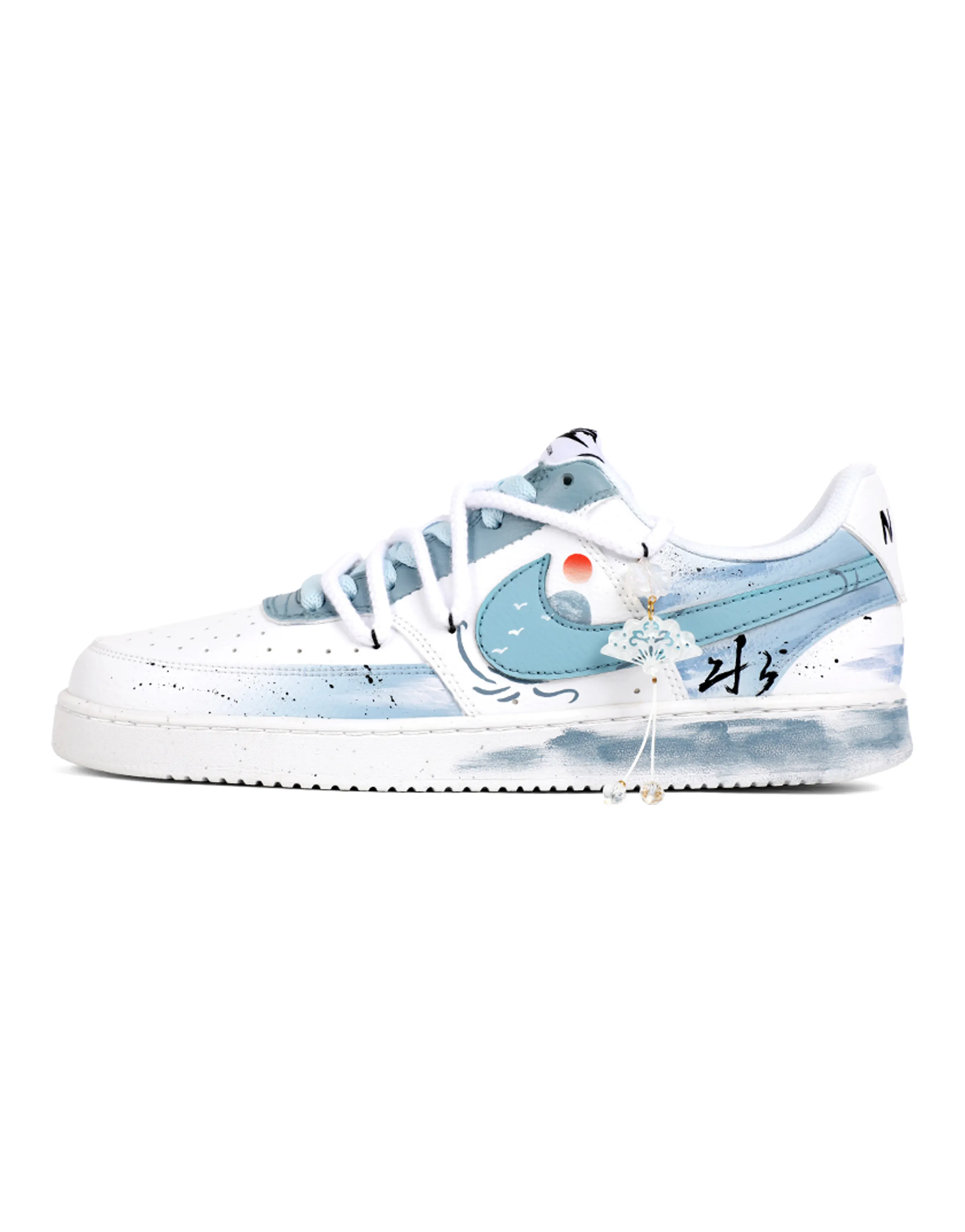Nike Court Vision 1 Skateboard Shoes Women's Low-Top Blue