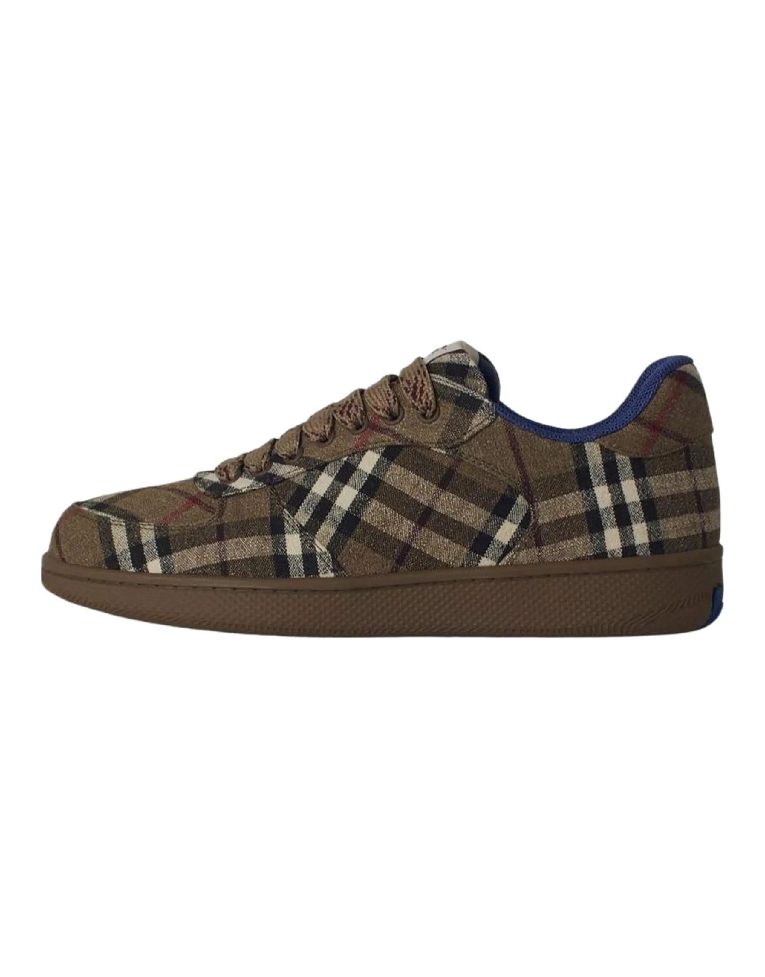 Burberry Terrace Polyester Round Toe Lace-Up Low-Top Skate Shoes Men's Brown
