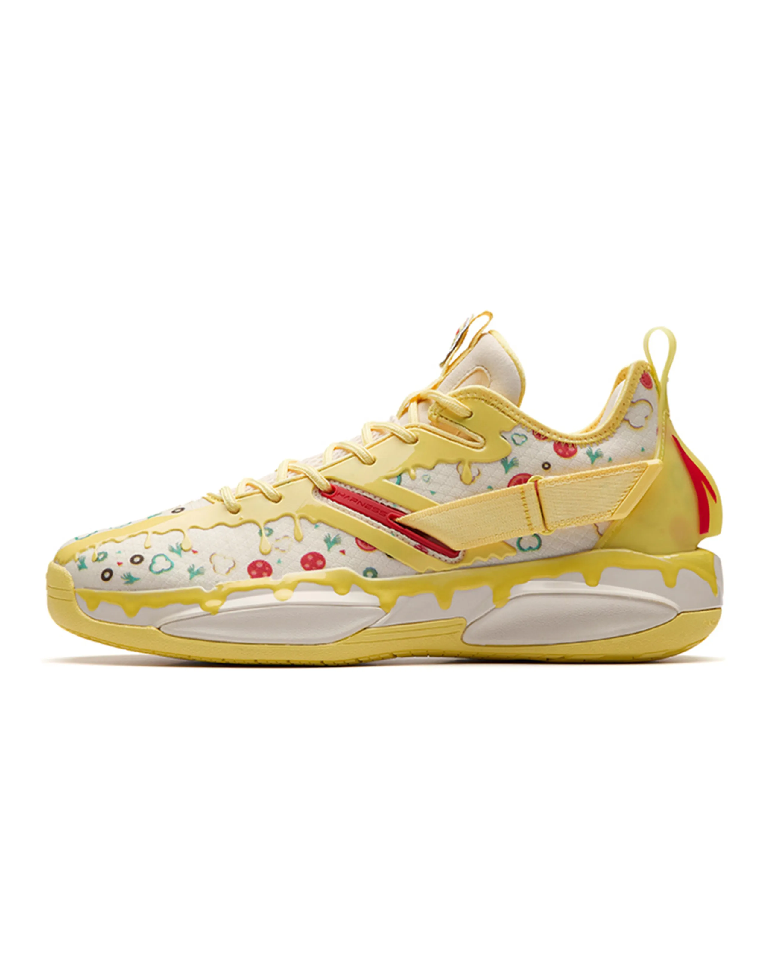 ANTA GH3 Basketball Shoes Men Low-Top Oatmeal White/Light Yellow/Red