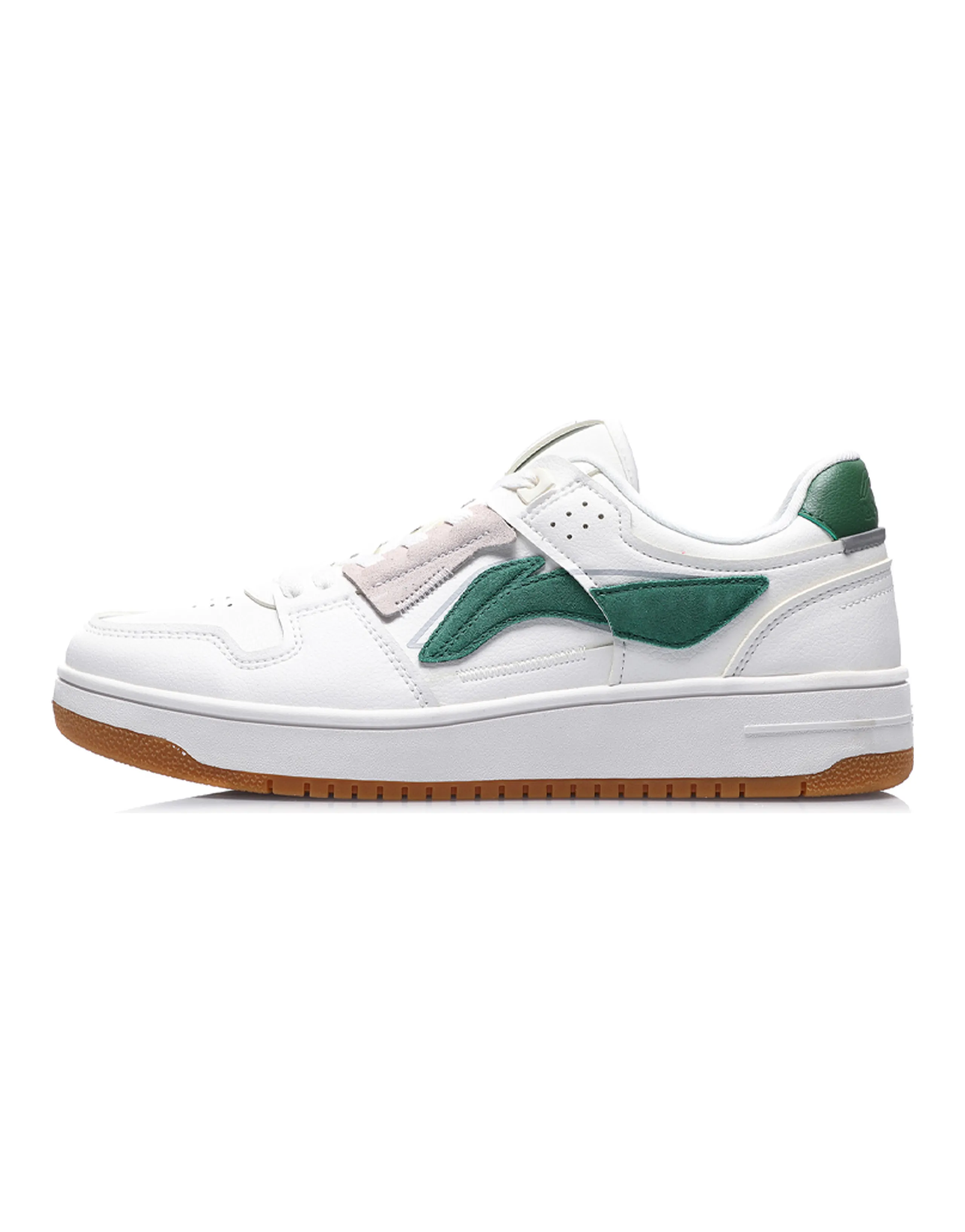 LiNing Tianji Slip-Resistant Cushioning Wear-Resistant Breathable Low-Top Skateboard Shoes White Green