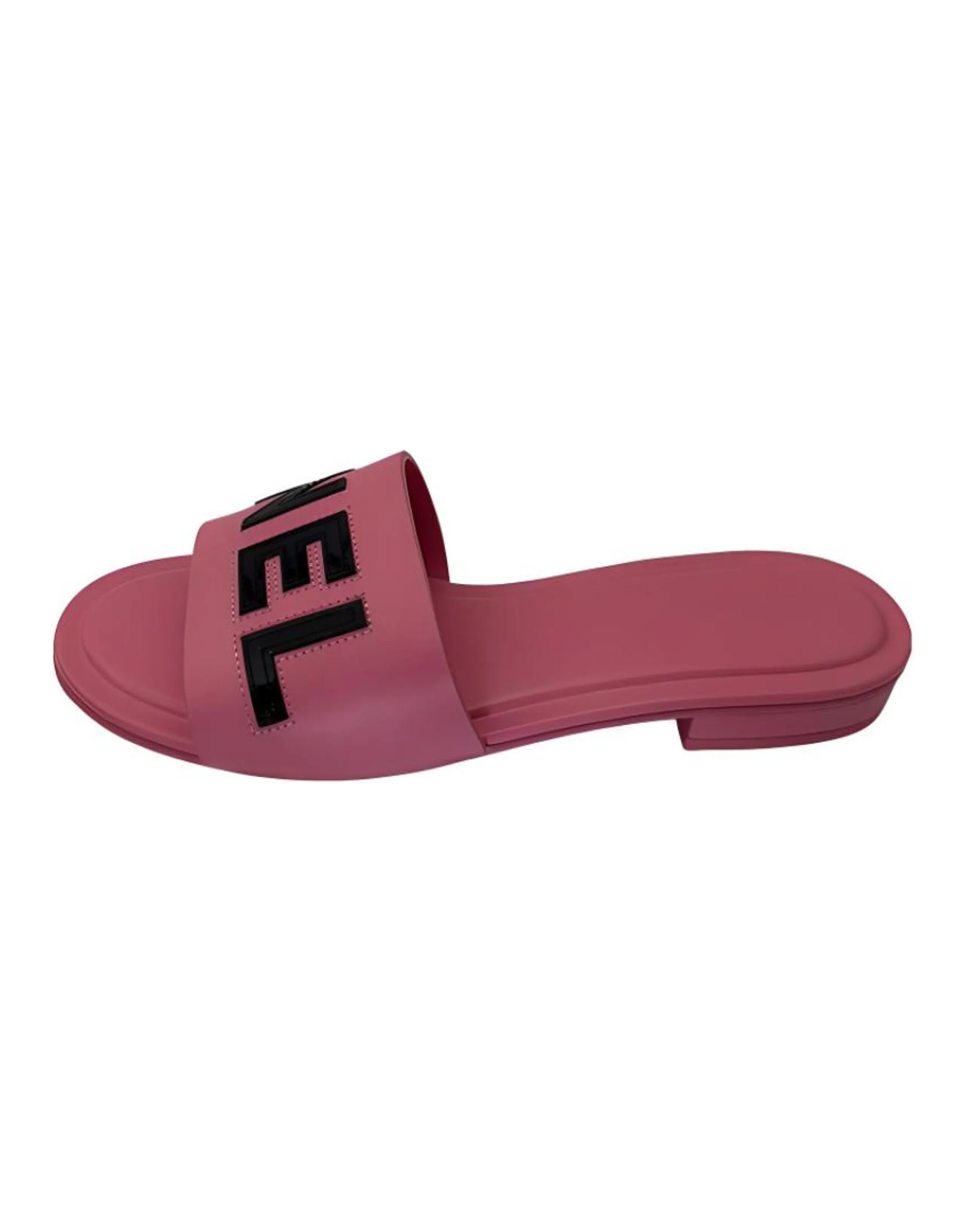 CHANEL Logo Round Toe Flat Slip-On Mule Sandals Women's Pink
