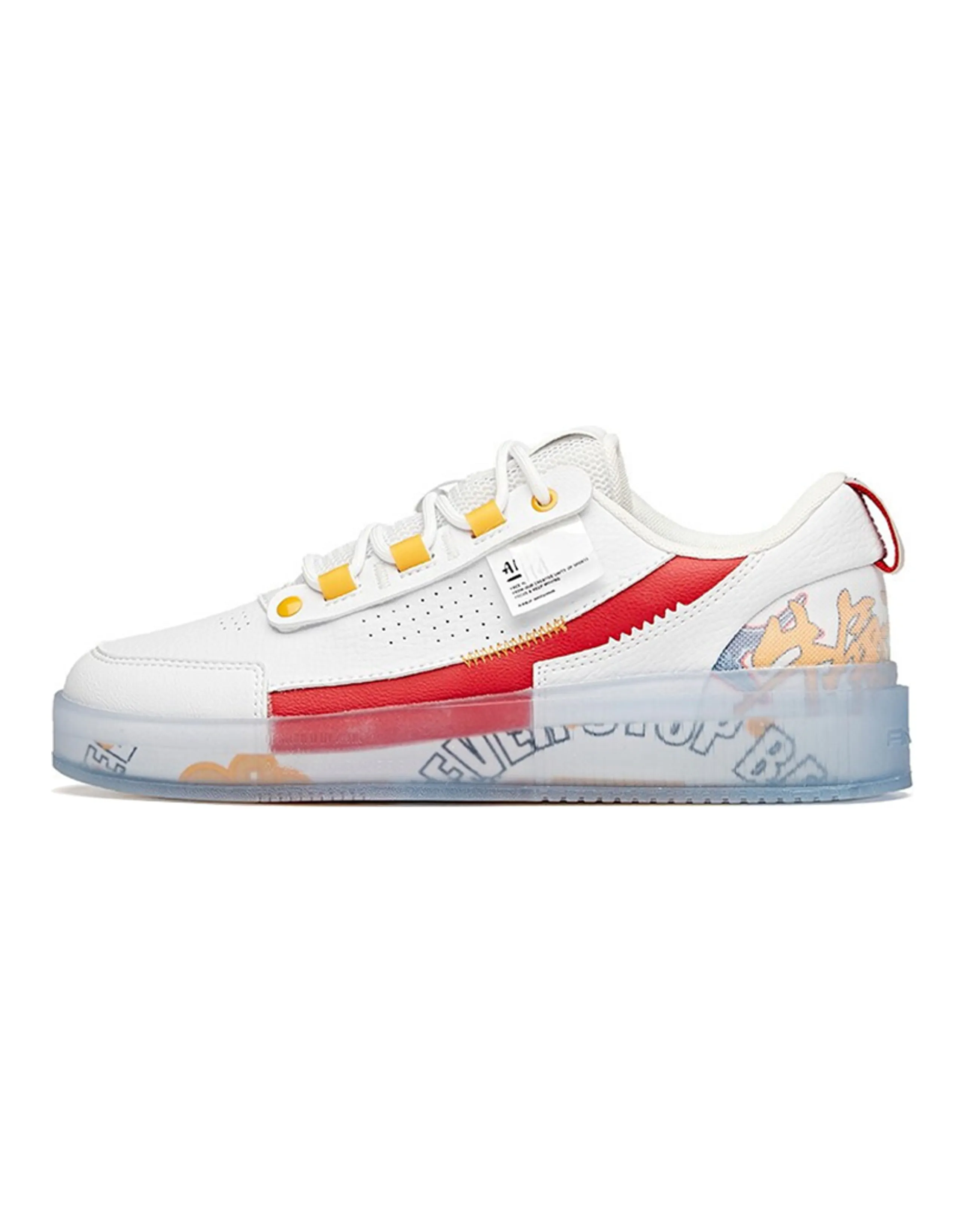 ANTA Life Collection Skateboard Shoes Women's Low Top ANTA White/Red/Orange Yellow