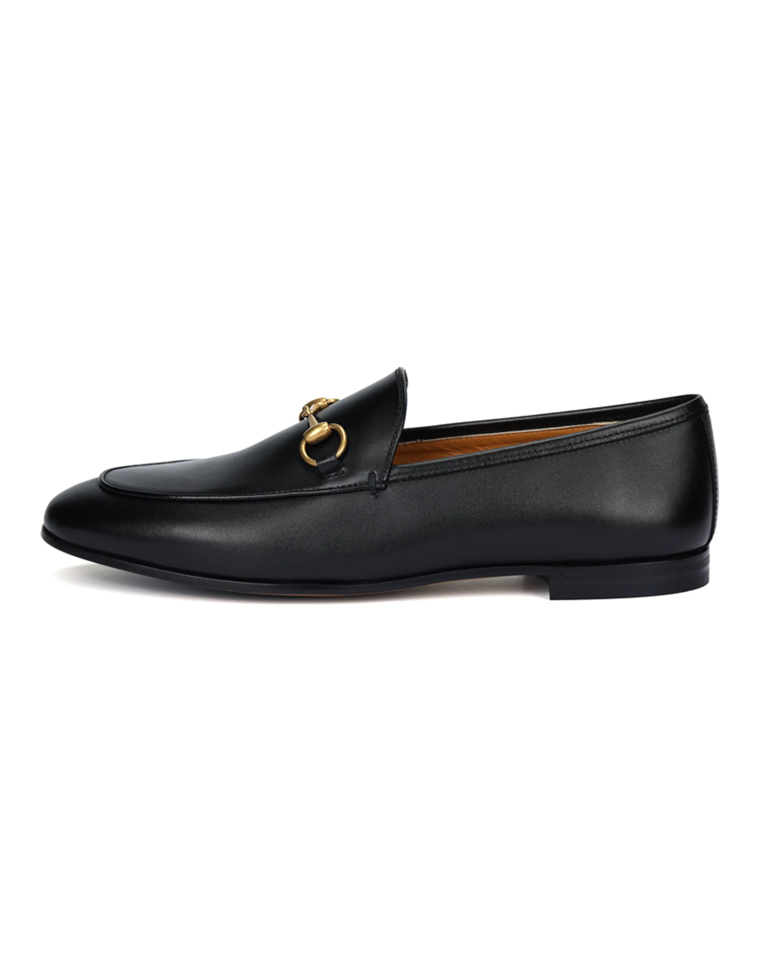 GUCCI Betis Glamour Leather Loafers Black Women's