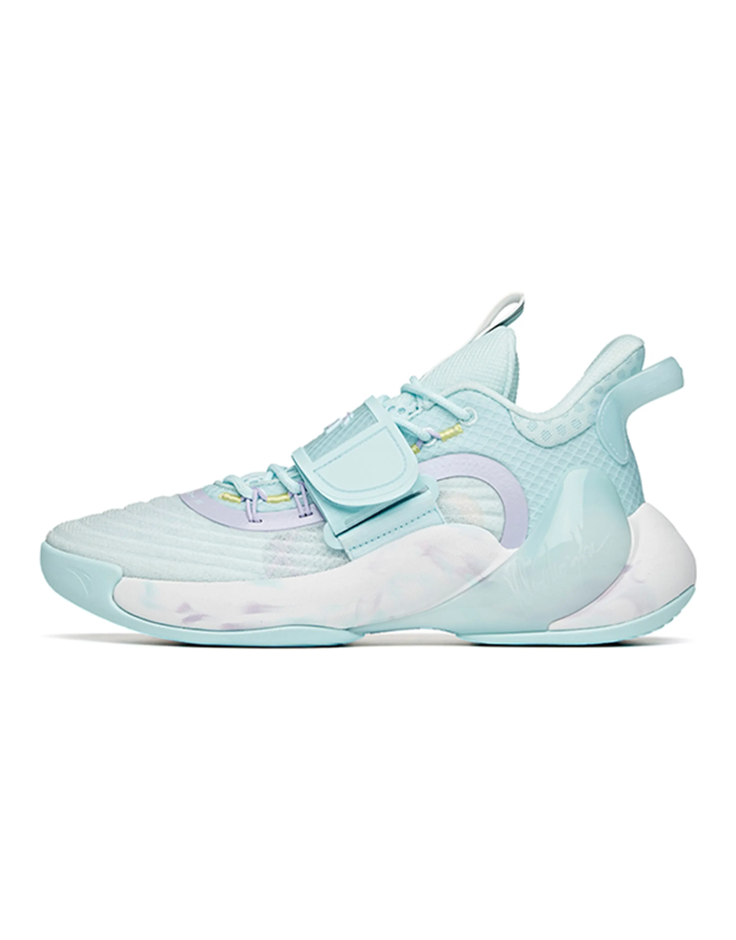 ANTA Water Flower 3 Basketball Shoes Men High-Top Glacier Blue/White/Purple