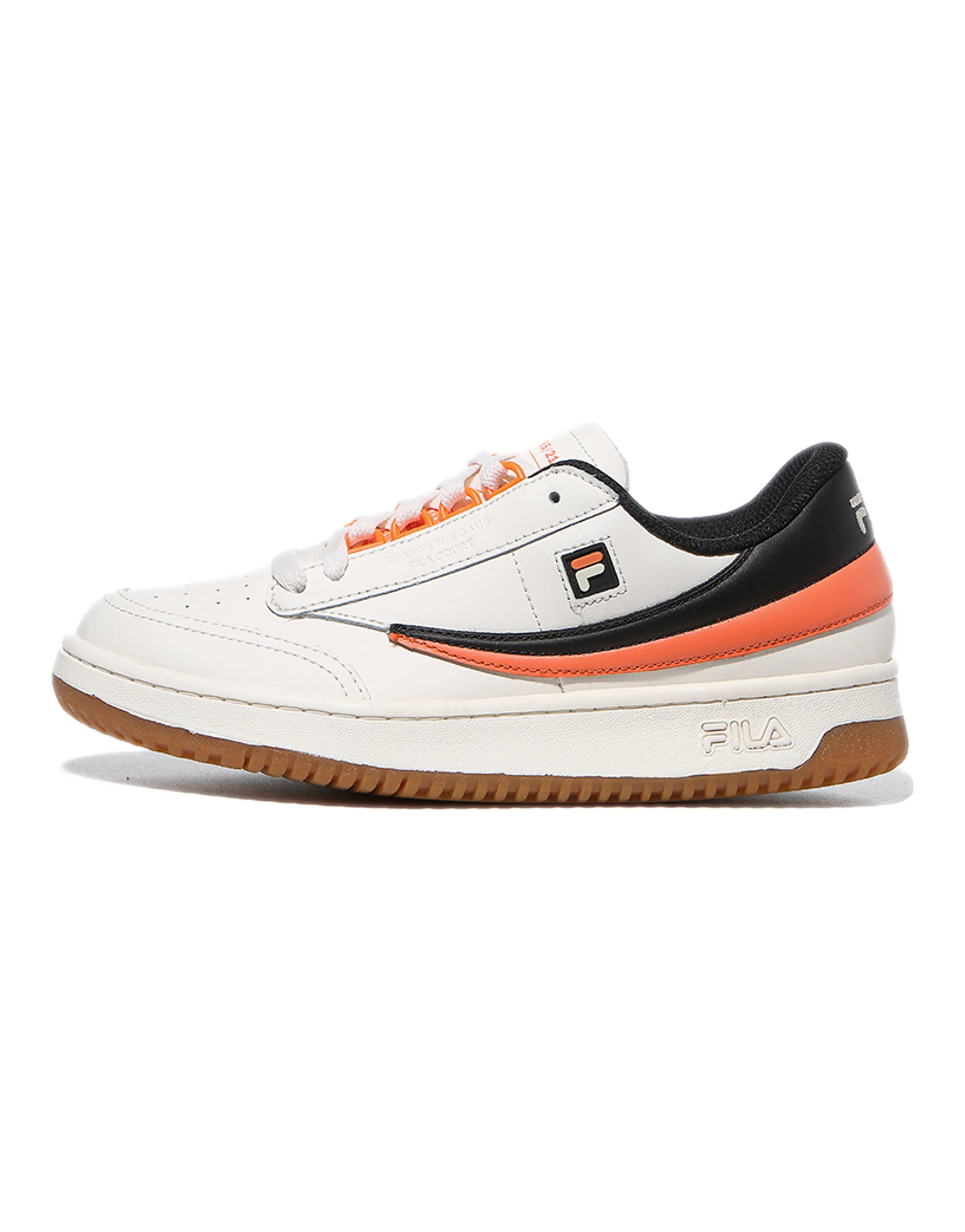 FILA Skateboard Shoes Women's Low-Top White/Black/Orange