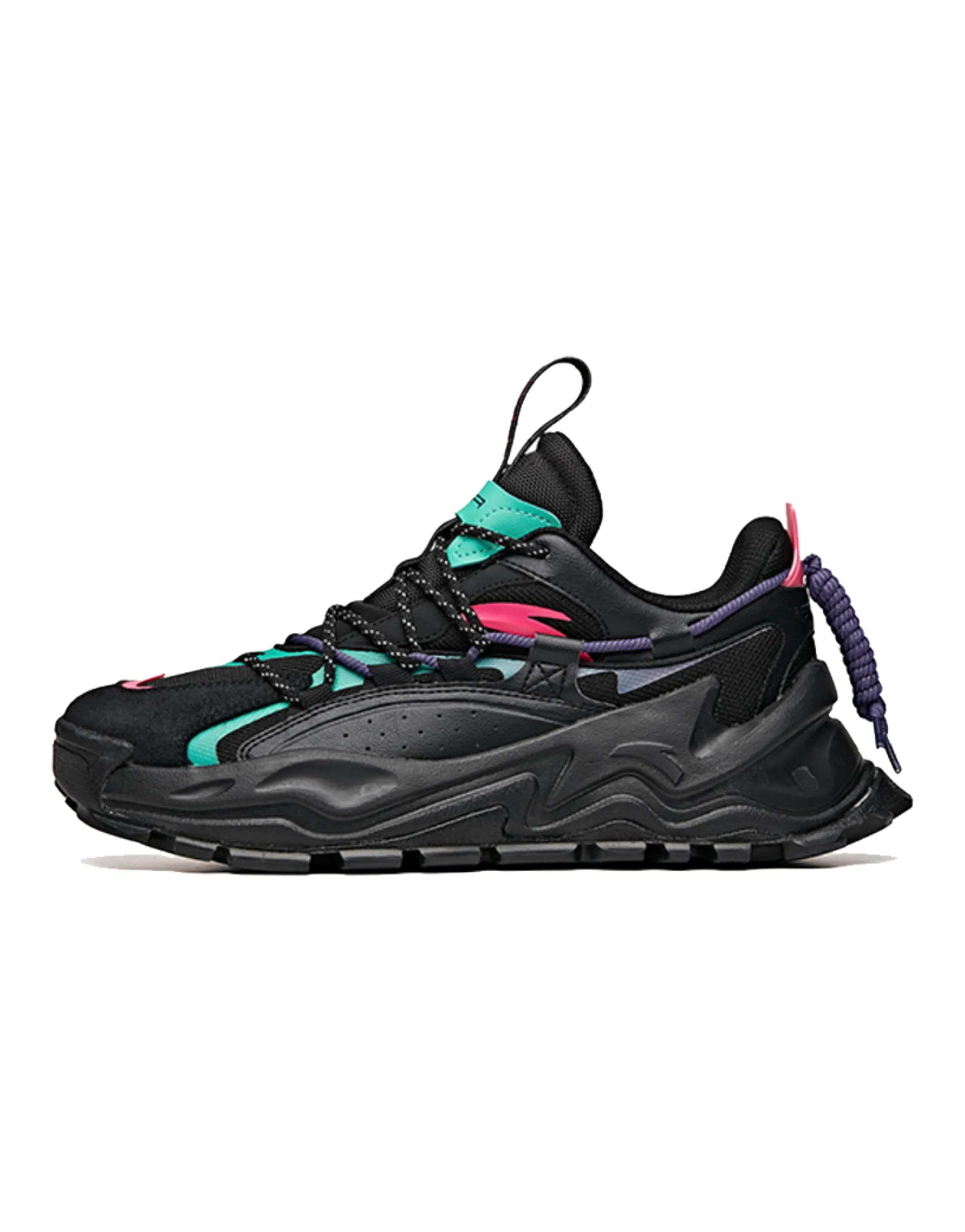 Anta Hot Wear-Resistant Height Increasing Slip-Resistant Low-Top Chunky Sneakers Black