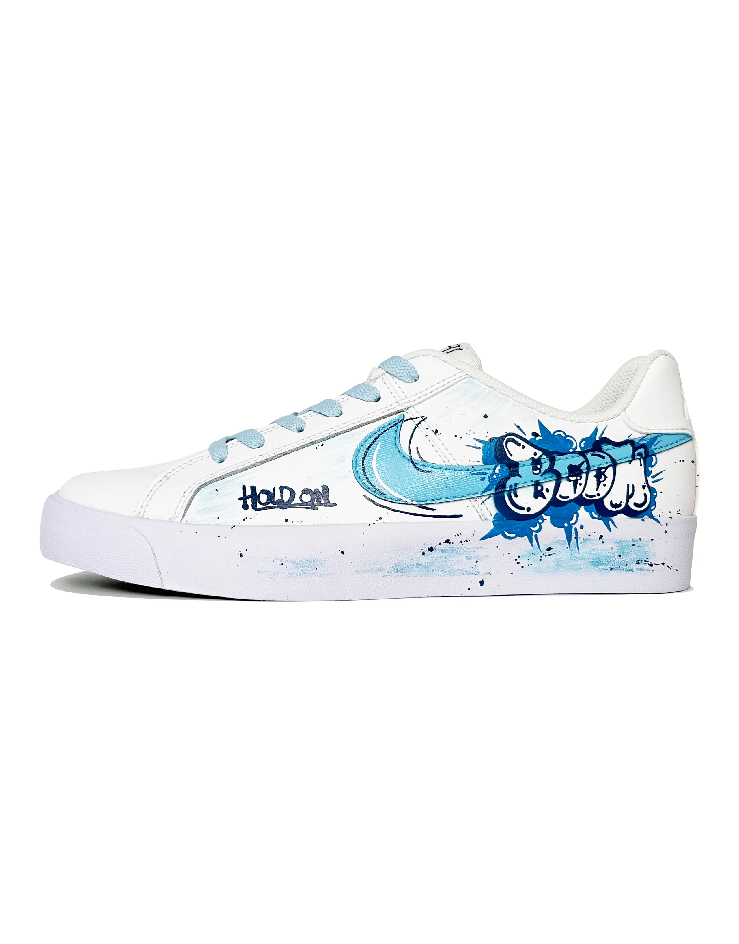 Nike Court Royale Blue Storm Abrasion Resistant Slip Resistant Low Top Skateboard Shoes Unisex Blue White