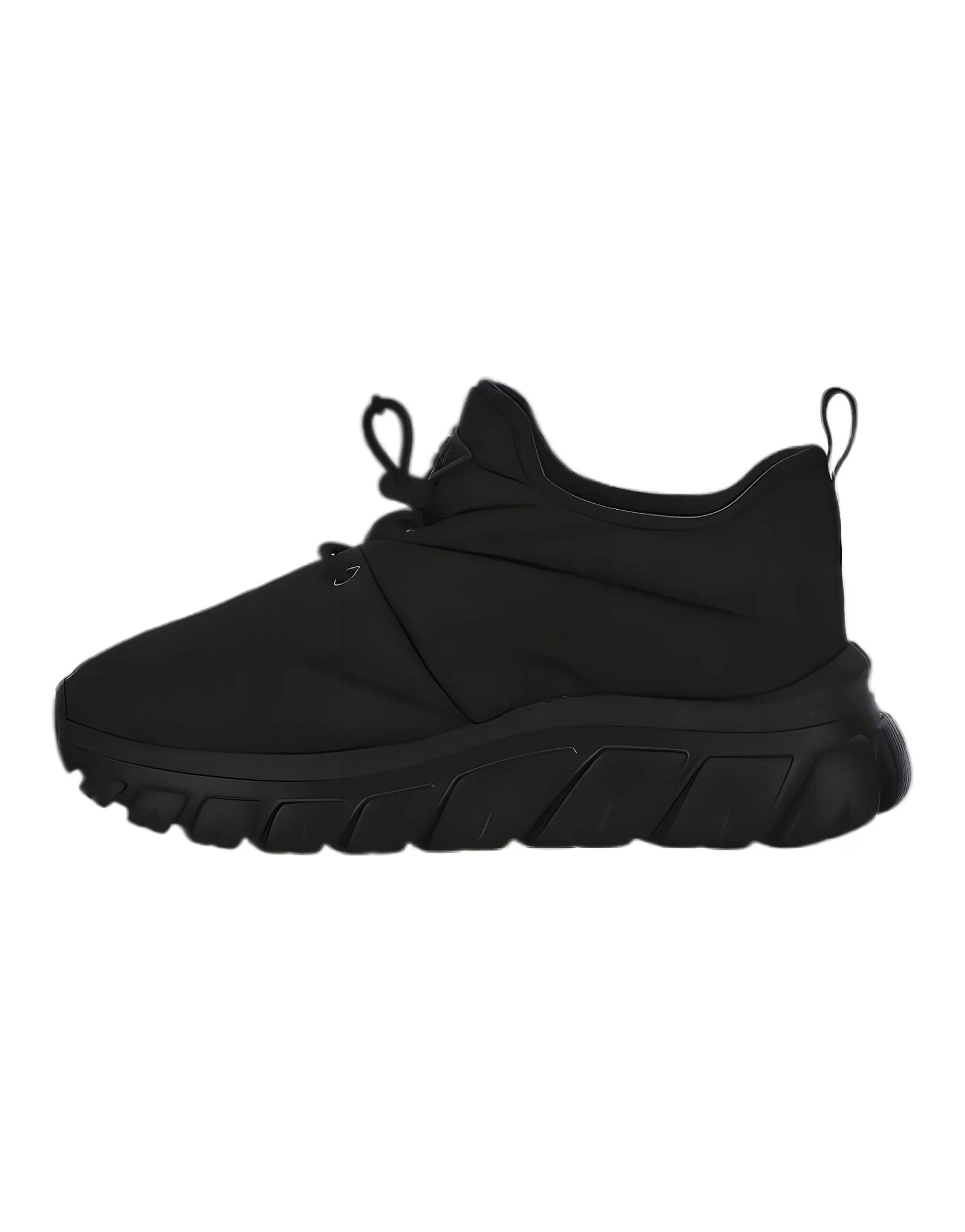 PRADA Lace-Up Comfortable Low-Top Fashion Sneakers Women's Black