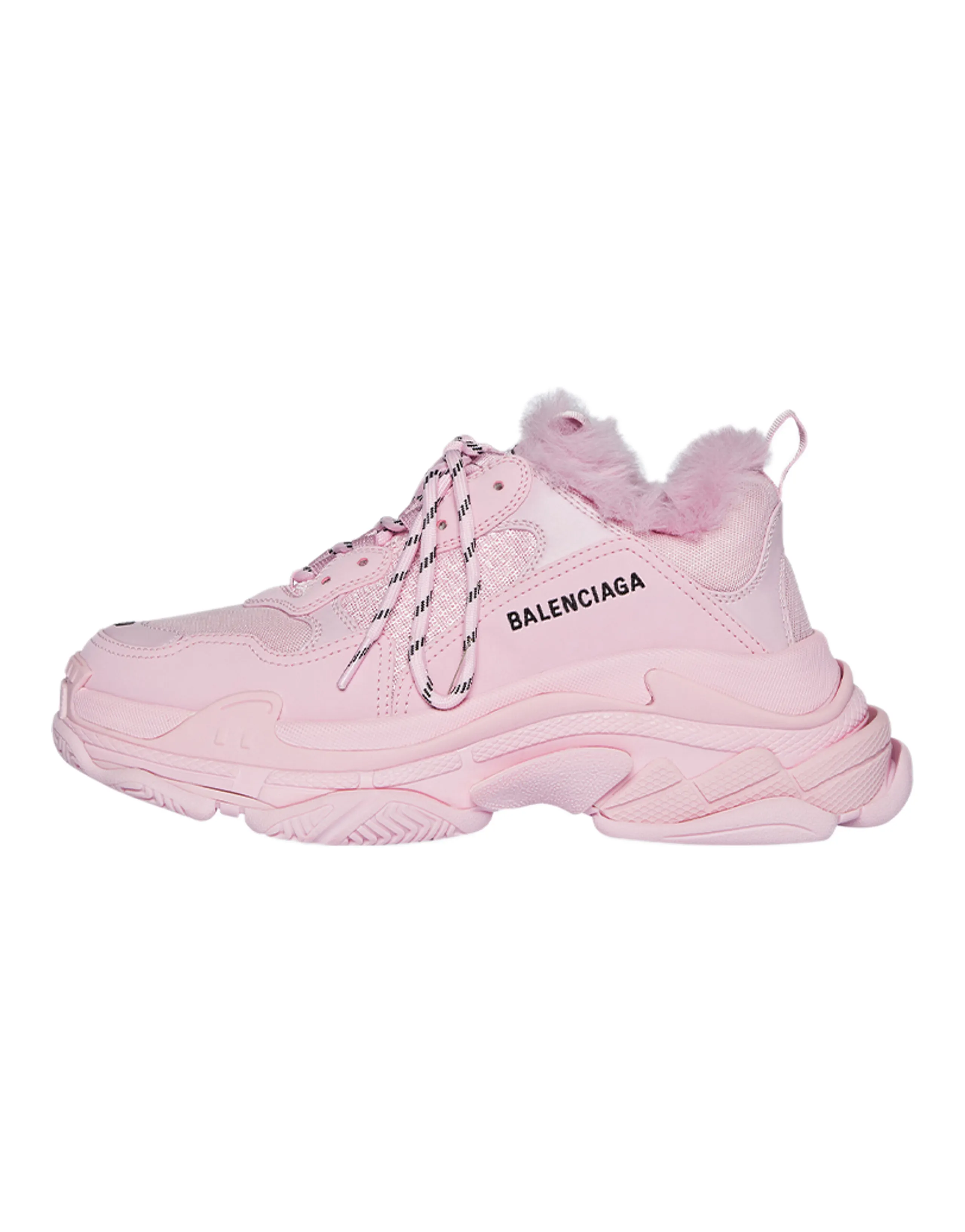 Balenciaga Triple S Fake Fur Pink Women's