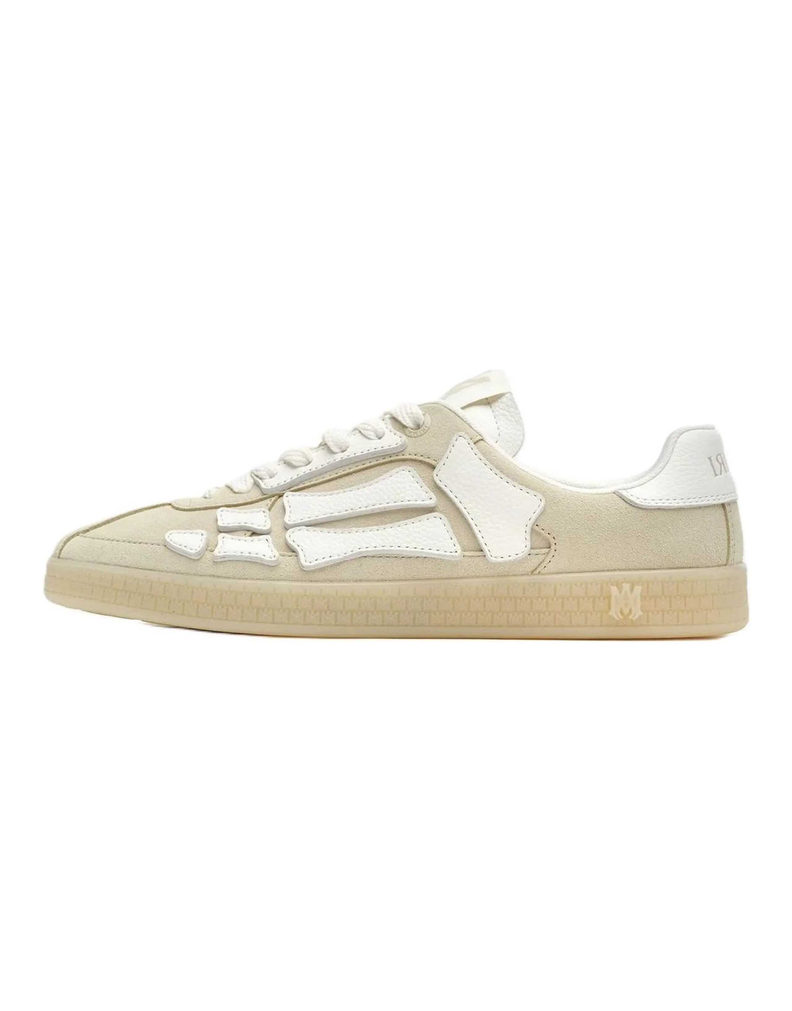 AMIRI Pacific Bones Suede Round Toe Lace-Up Low-Top Skate Shoes Women's Beige