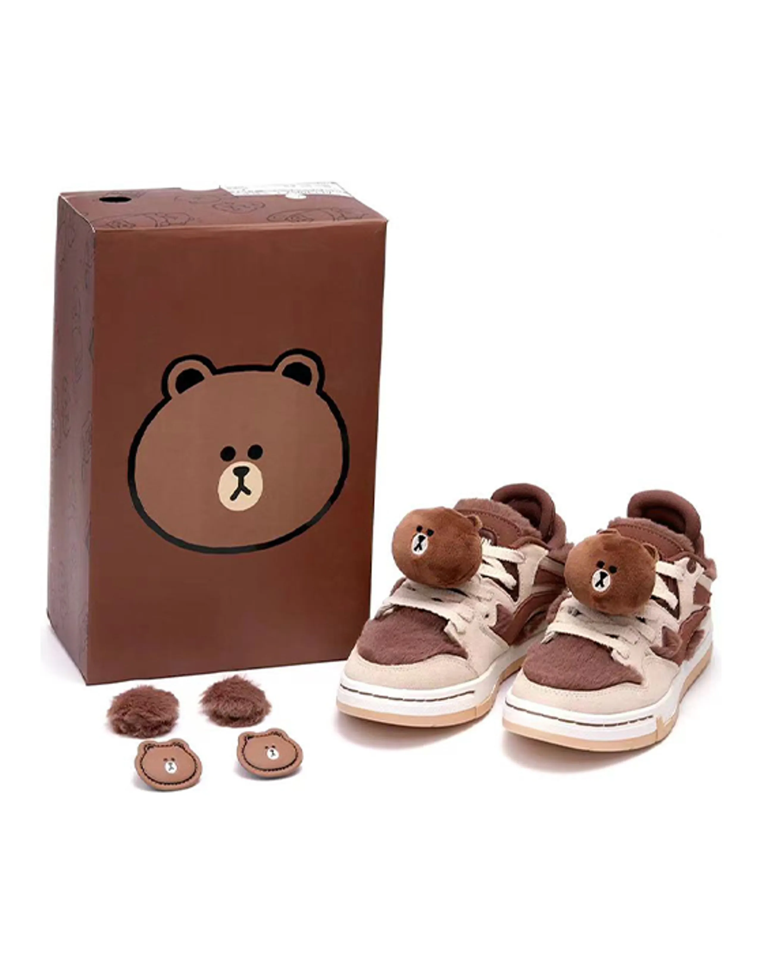 LINE FRIENDS x LiNing Wave Pro Anti-Slip And Wear-Resistant Lightweight Low-Top Skateboard Shoes Women's Brown