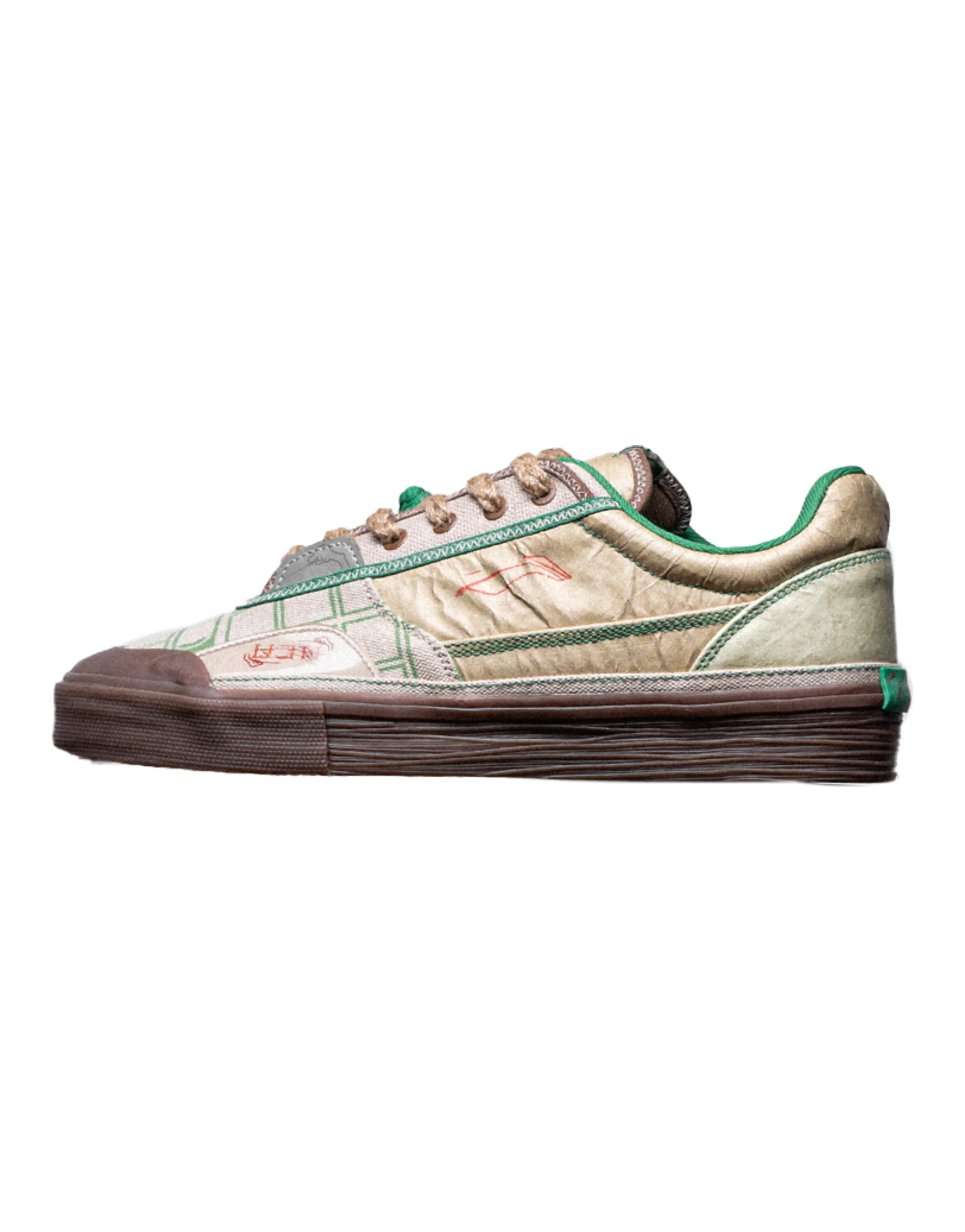 ACU x LiNing 50/50 Wear-resistant And Lightweight Low-Top Skateboard Shoes Men's Khaki