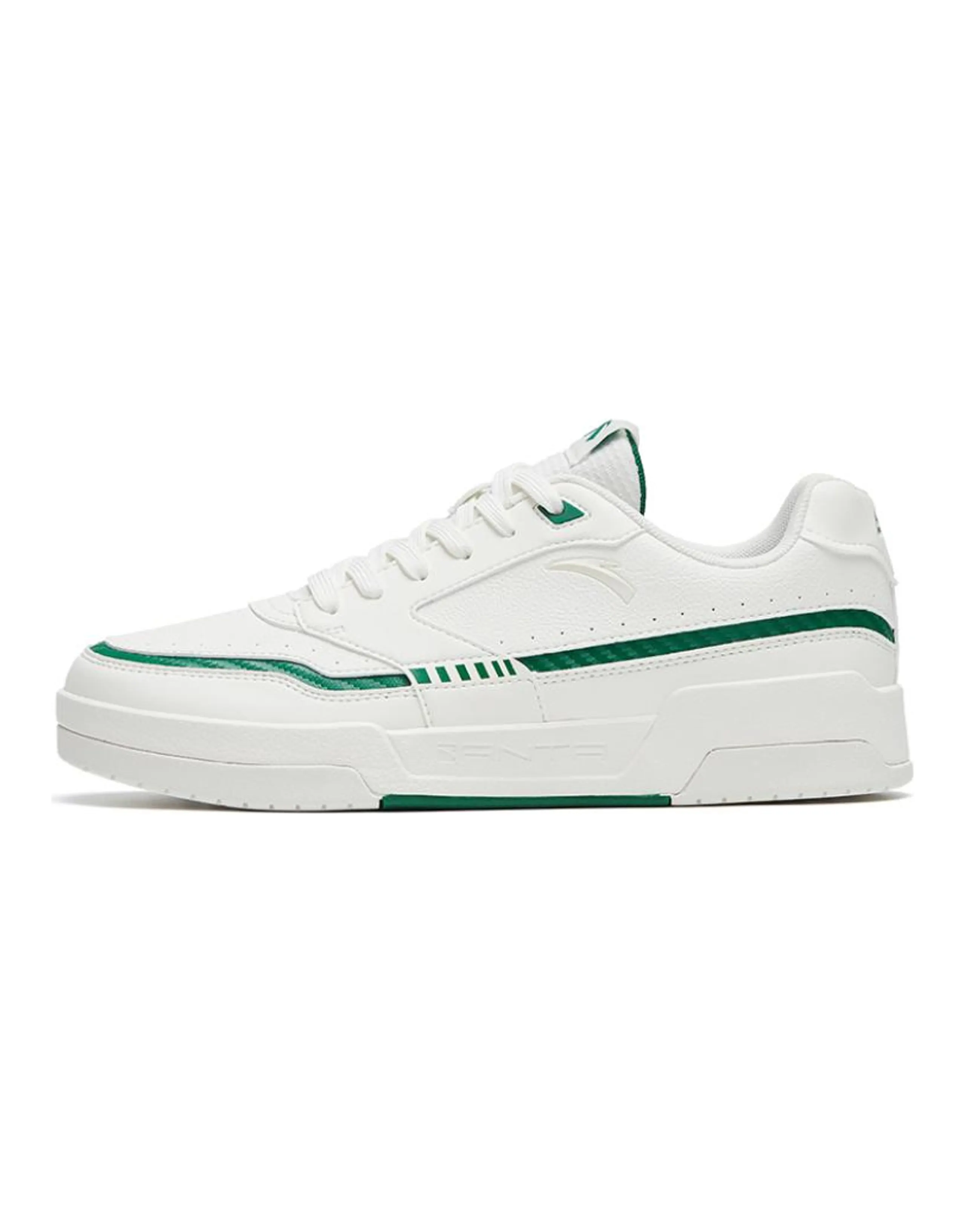 Anta Slip-Resistant Cushioning Abrasion-Resistant Low-Top Skateboard Shoes Men's Ivory White Turquoise